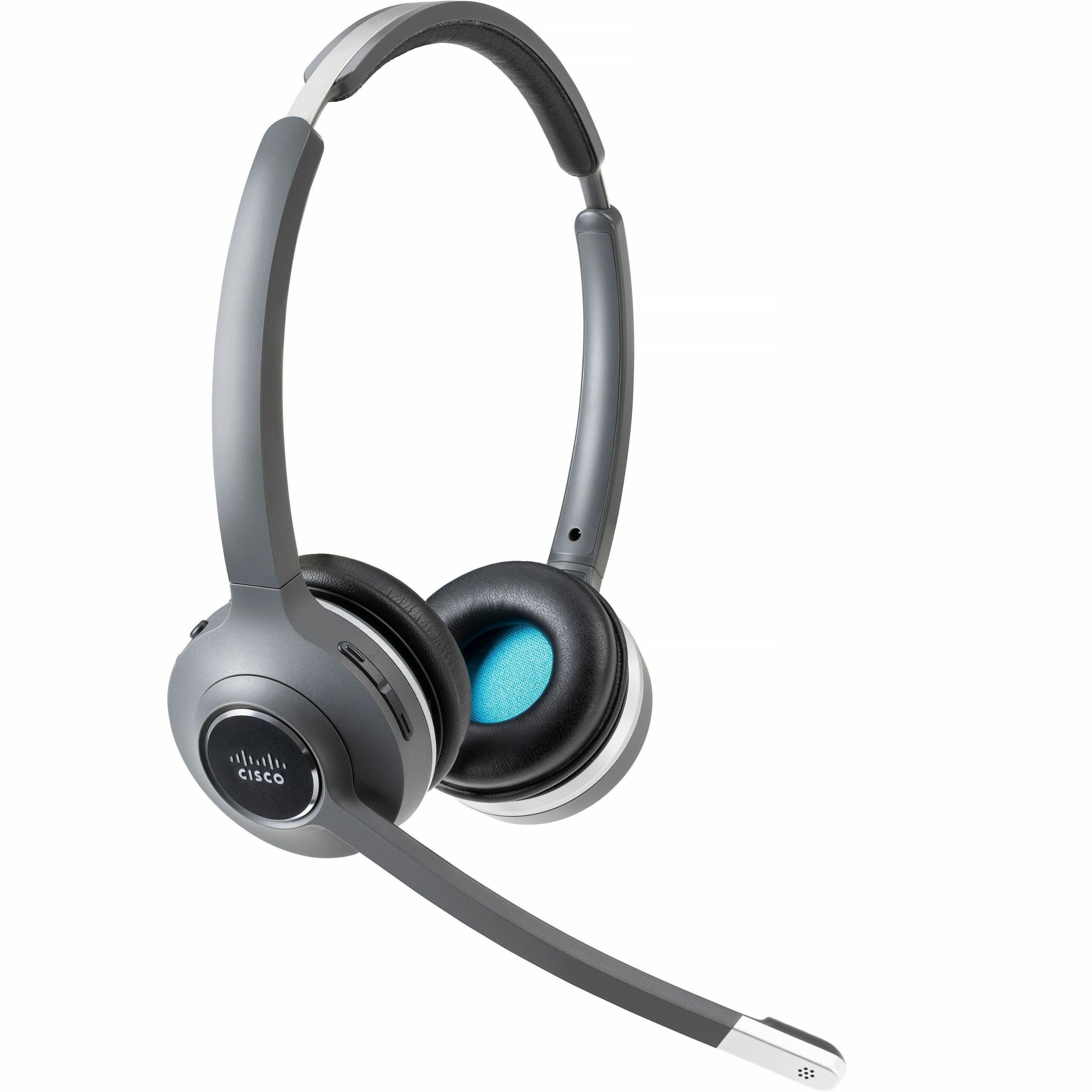 Webex 562 Headset - Stereo - Wireless - Bluetooth/DECT 6.0 - 333 ft - 90 Ohm - 50 Hz to 18 kHz - Over-the-head - Binaural - Ear-cup - Electret Condenser, Uni-directional Microphone - Black