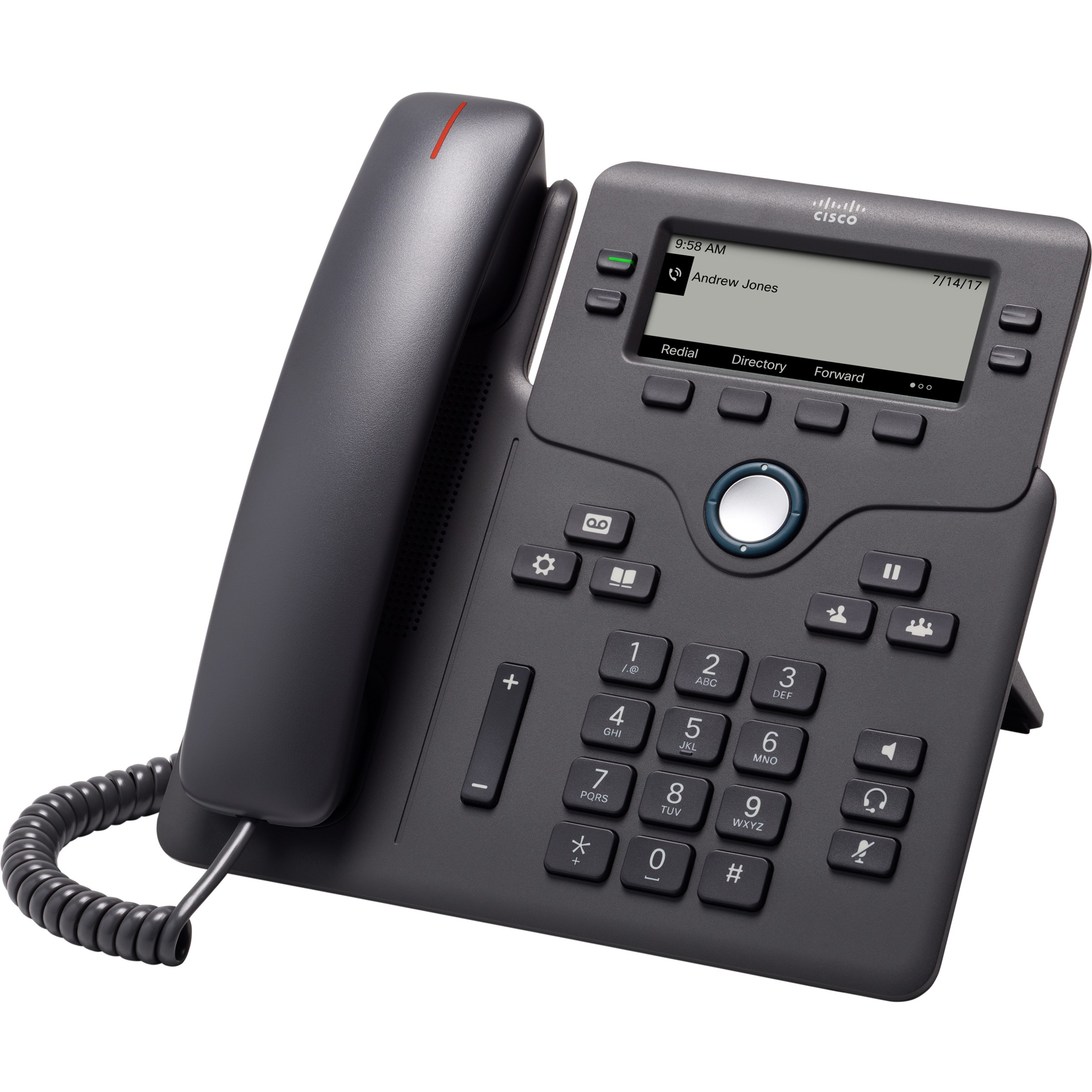 Cisco 6841 IP Phone - Refurbished - Corded - Charcoal - 4 x Total Line - VoIP - 2 x Network (RJ-45) - PoE Ports