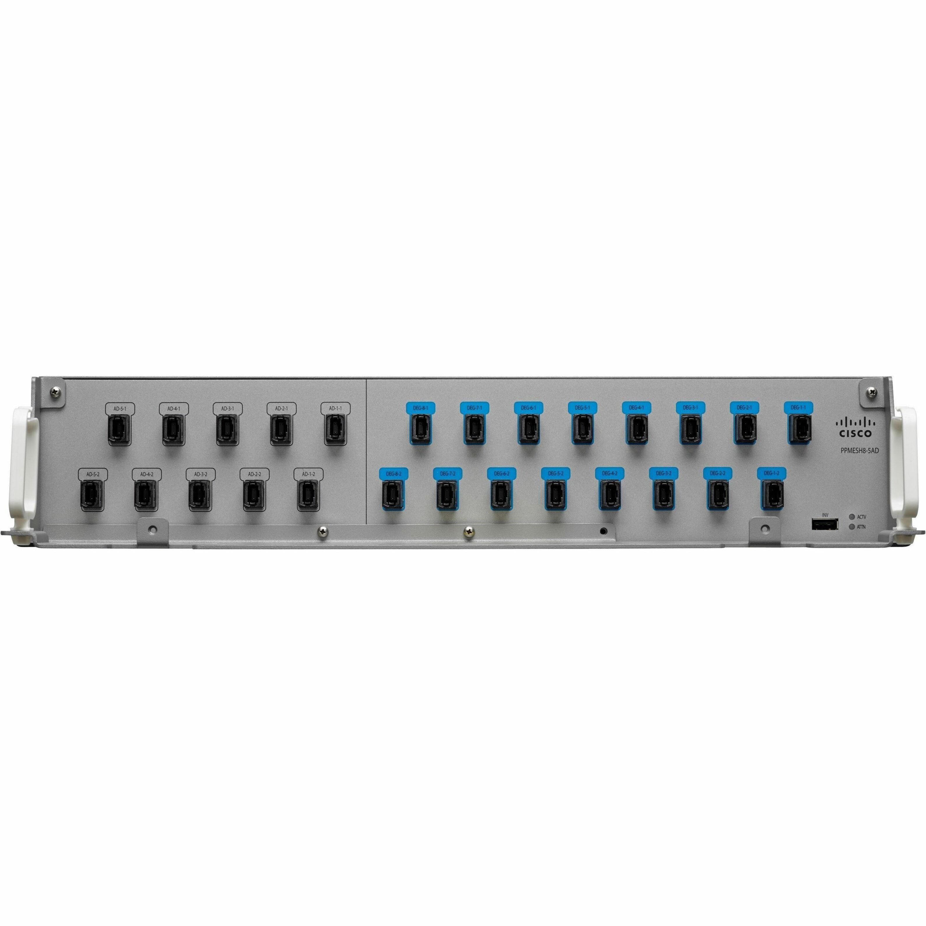 Cisco 2RU 8-Degree Mesh Patch Panel- 5-Add/Drop Port + Monitoring - 5 Port(s) - 2U High - Rack-mountable