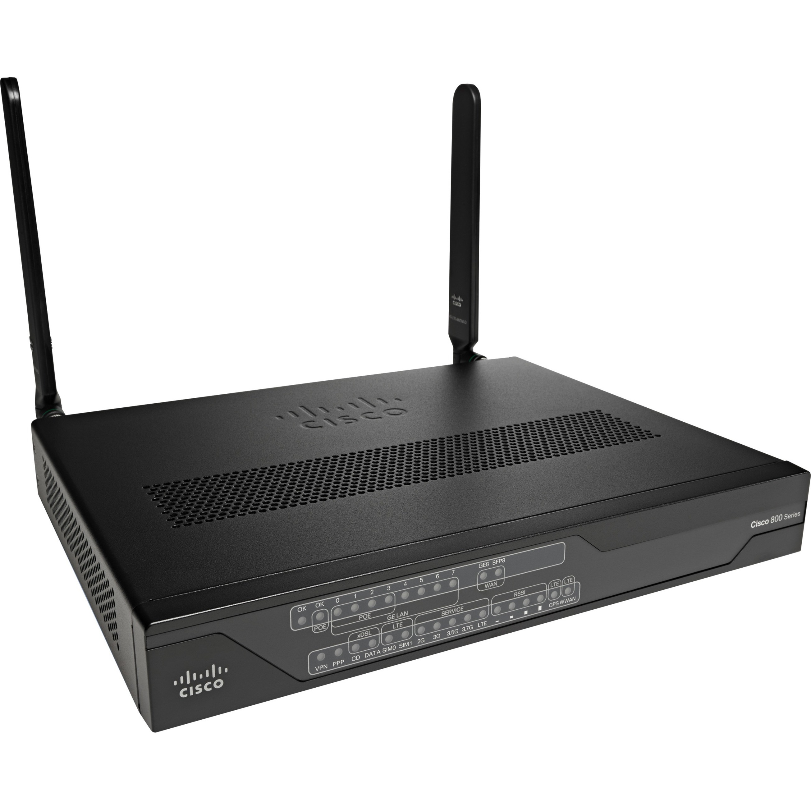 Cisco C897VAG-LTE Cellular, ADSL2+, VDSL Wireless Integrated Services Router - Refurbished - 4G - LTE 800, LTE 900, LTE 1800, LTE 2100, LTE 2600, WCDMA 850, WCDMA 900, WCDMA 1900, WCDMA 2100, GSM 800,