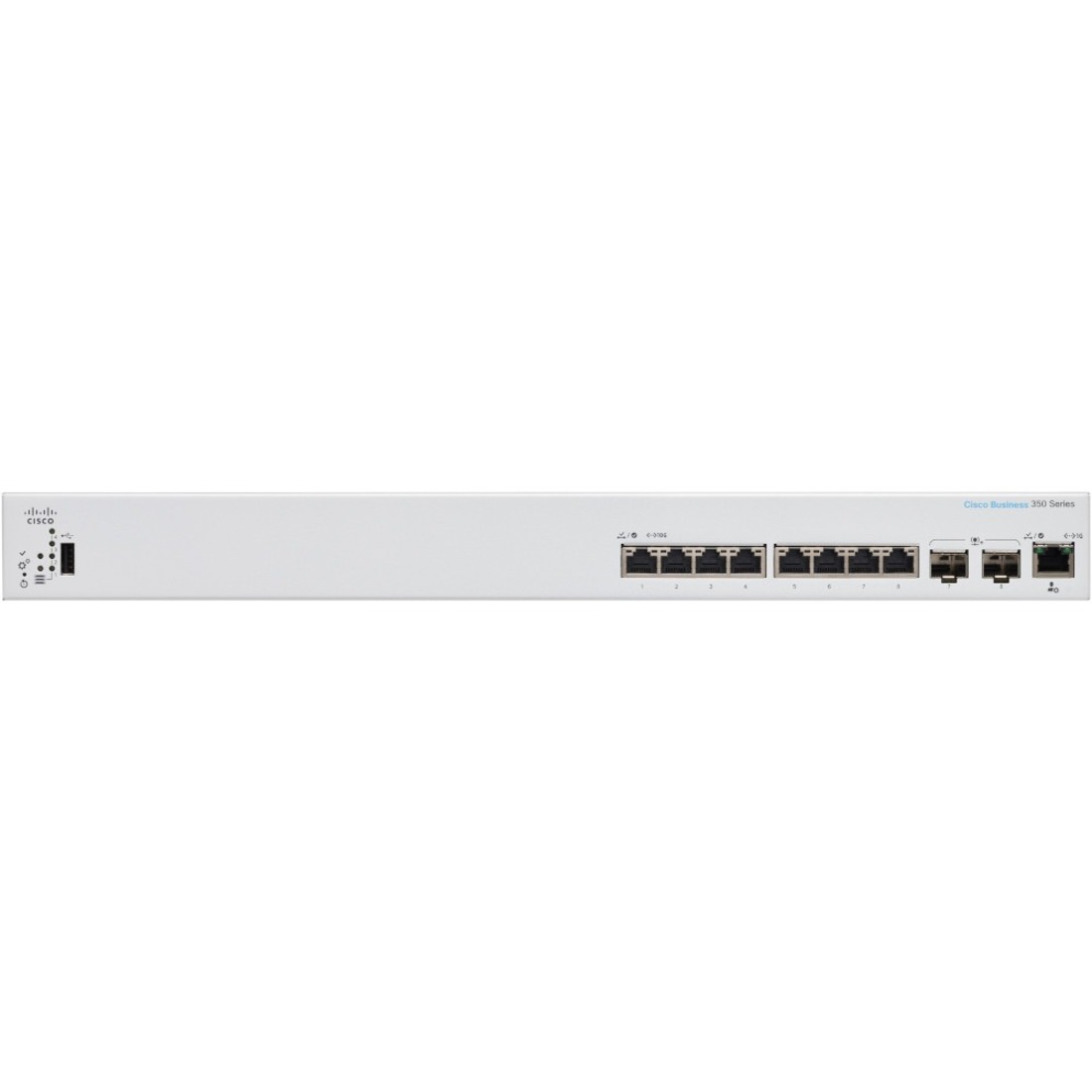 Cisco Business 350-8XT Managed Switch - 8 Ports - Manageable - 3 Layer Supported - Modular - 50.30 W Power Consumption - Optical Fiber, Twisted Pair - Rack-mountable - Lifetime Limited Warranty