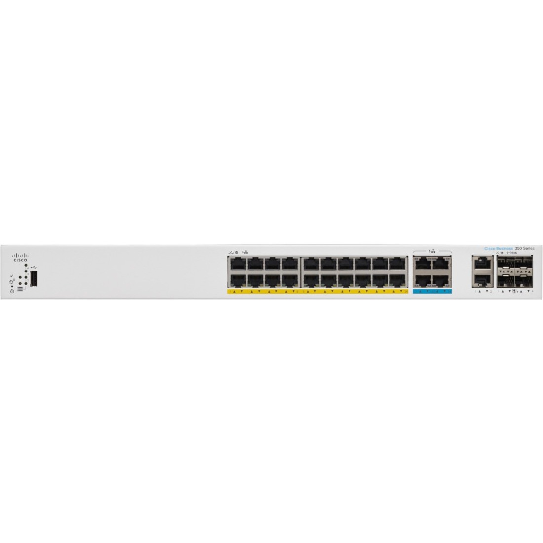 Cisco Business CBS350-24MGP-4X Ethernet Switch - 26 Ports - Manageable - 3 Layer Supported - Modular - 64.80 W Power Consumption - 375 W PoE Budget - Optical Fiber, Twisted Pair - PoE Ports - Rack-mou