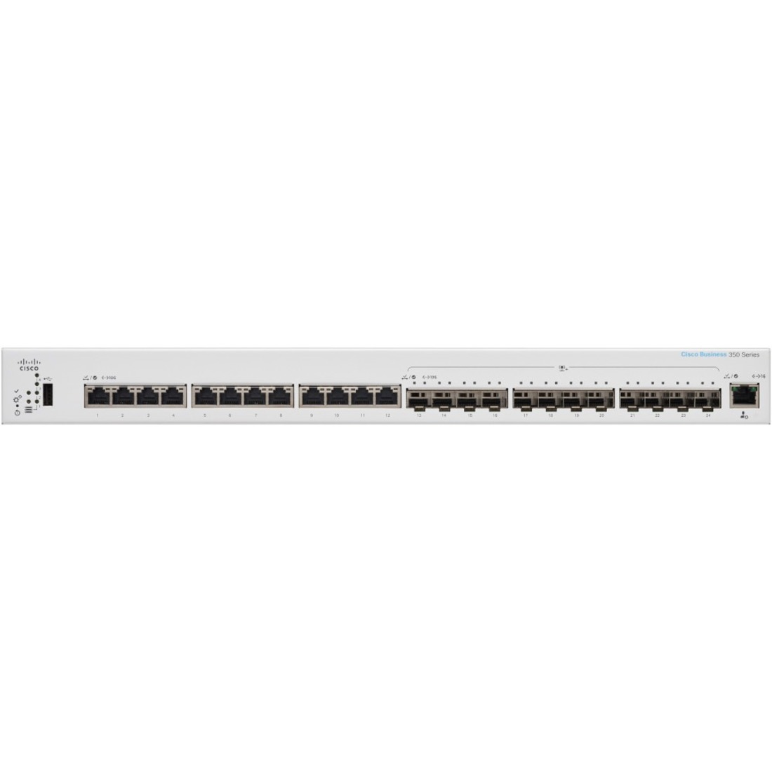 Cisco Business 350-24XTS Managed Switch - 12 Ports - Manageable - 3 Layer Supported - Modular - 80.20 W Power Consumption - Optical Fiber, Twisted Pair - Rack-mountable - Lifetime Limited Warranty