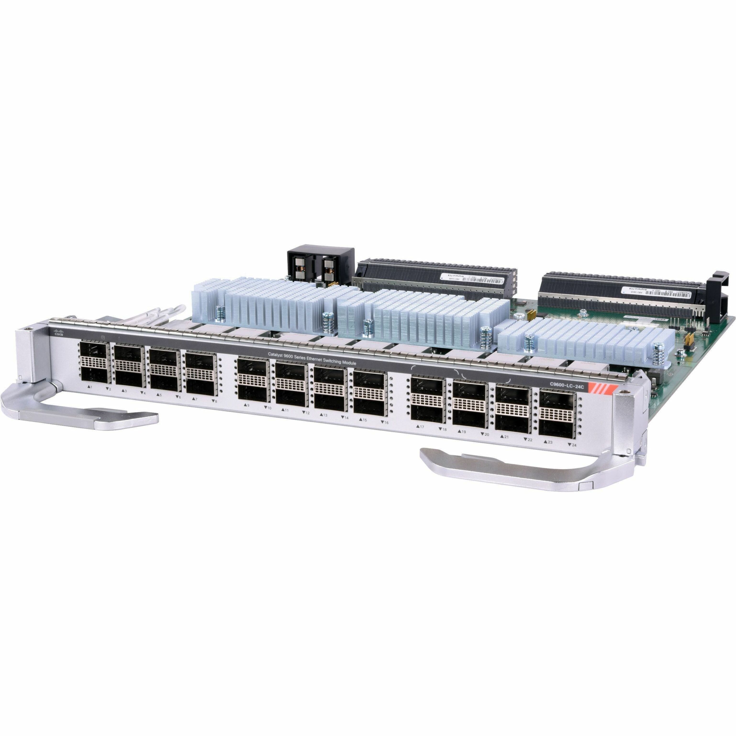 Cisco Catalyst 9600 Series 24-Port 40GE/12-Port 100GE Line Card (C9600-LC-24C) - For Data Networking, Optical NetworkOptical Fiber40 Gigabit Ethernet, 100 Gigabit Ethernet - 40GBase-X, 100GBase-X - 24
