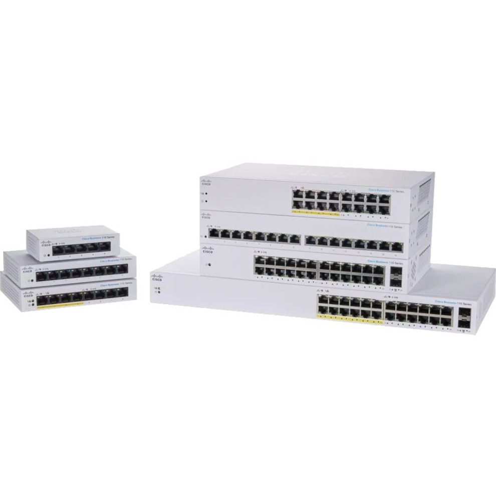 Cisco Business CBS110-16T Ethernet Switch - 16 Ports - 2 Layer Supported - 11.53 W Power Consumption - Twisted Pair - Desktop, Wall Mountable, Rack-mountable