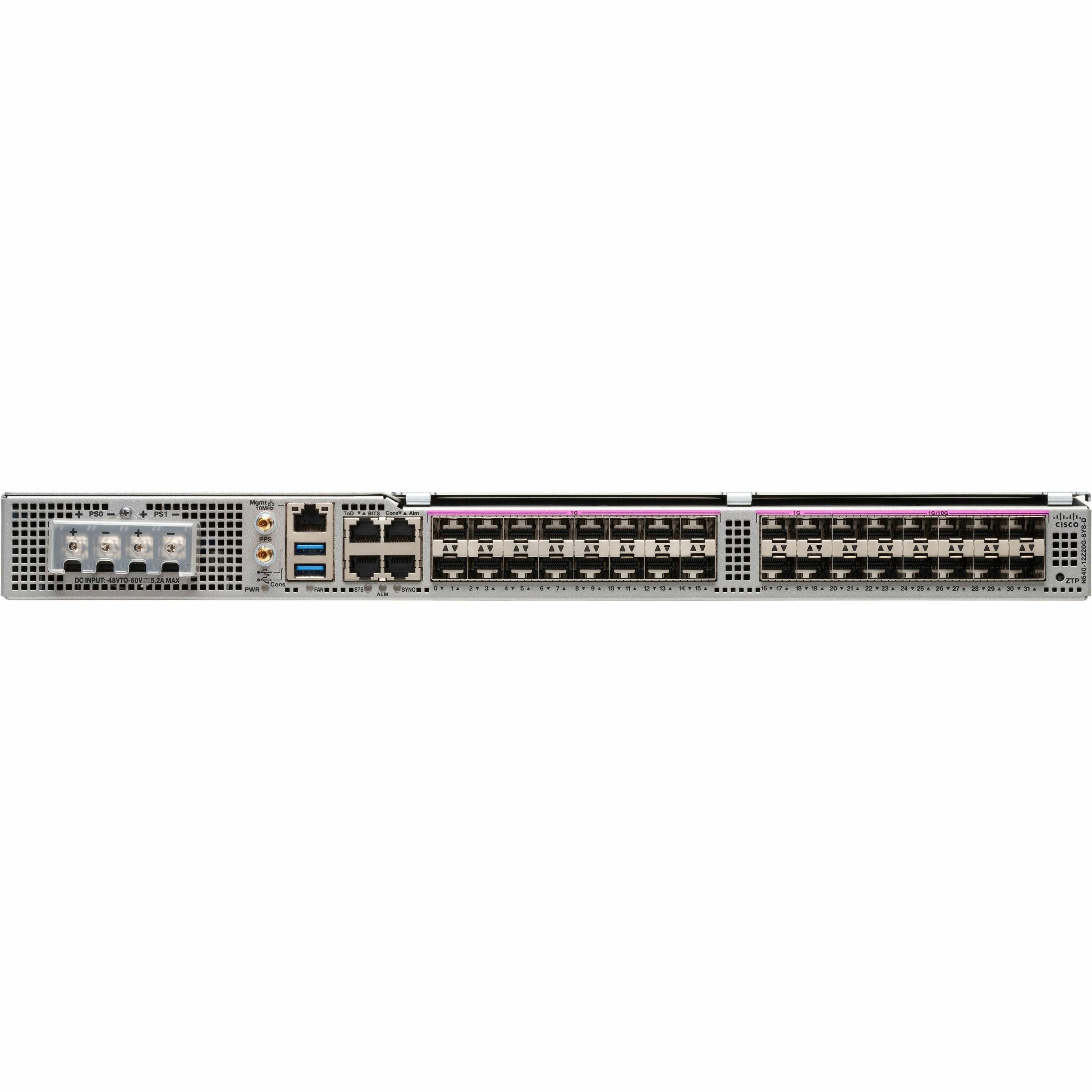 Cisco N540-12Z20G-SYS-D Router - 32 - 8 GB - 10 Gigabit Ethernet - IEEE 802.1Q, IEEE 802.3ad, IEEE 802.1ab - 1U - Rack-mountable - 1 Year