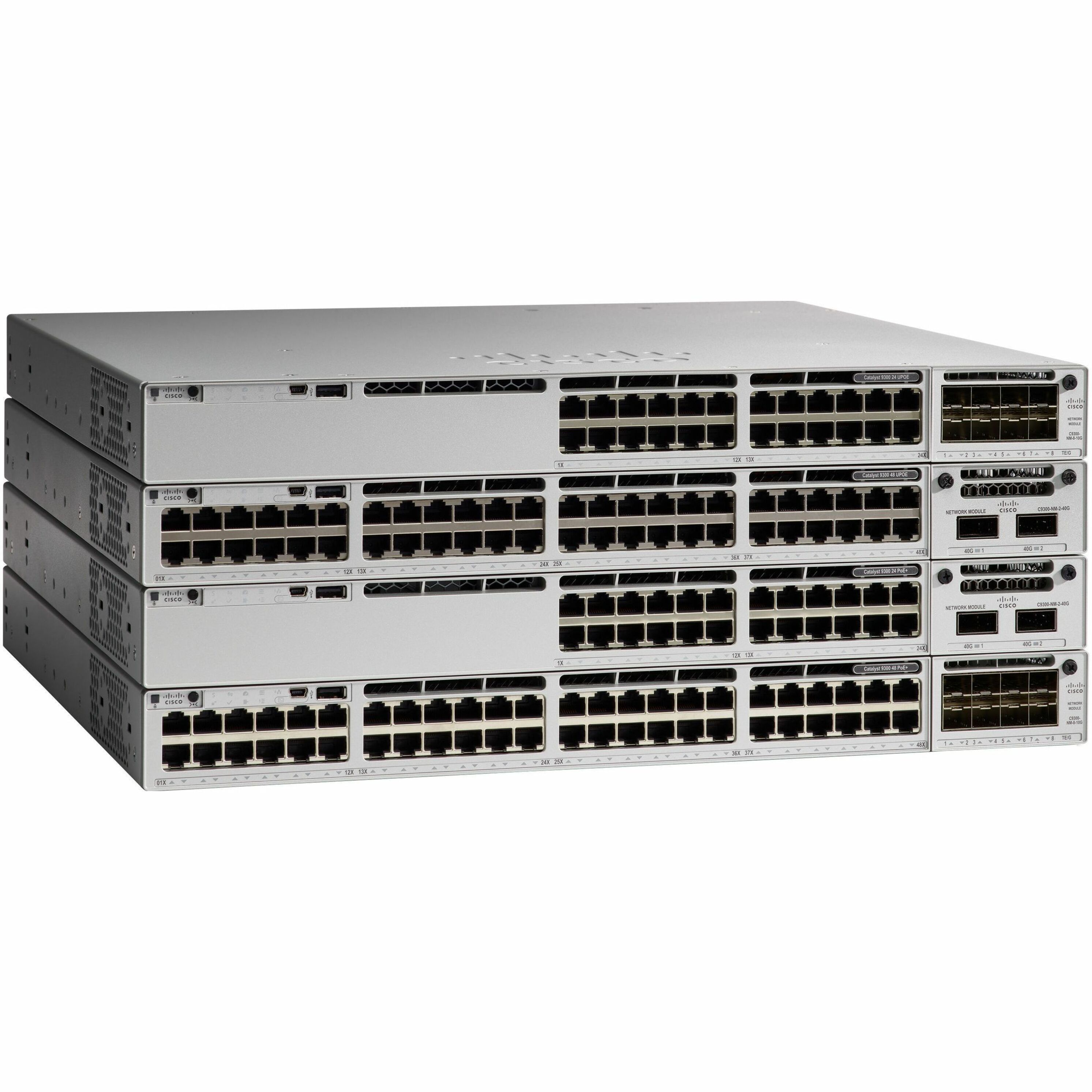 Cisco Catalyst C9300X-24Y Ethernet Switch - Manageable - 25 Gigabit Ethernet - 25GBase-X - 3 Layer Supported - Modular - 715 W Power Consumption - Optical Fiber - 1U - Rack-mountable, Standalone - Lif