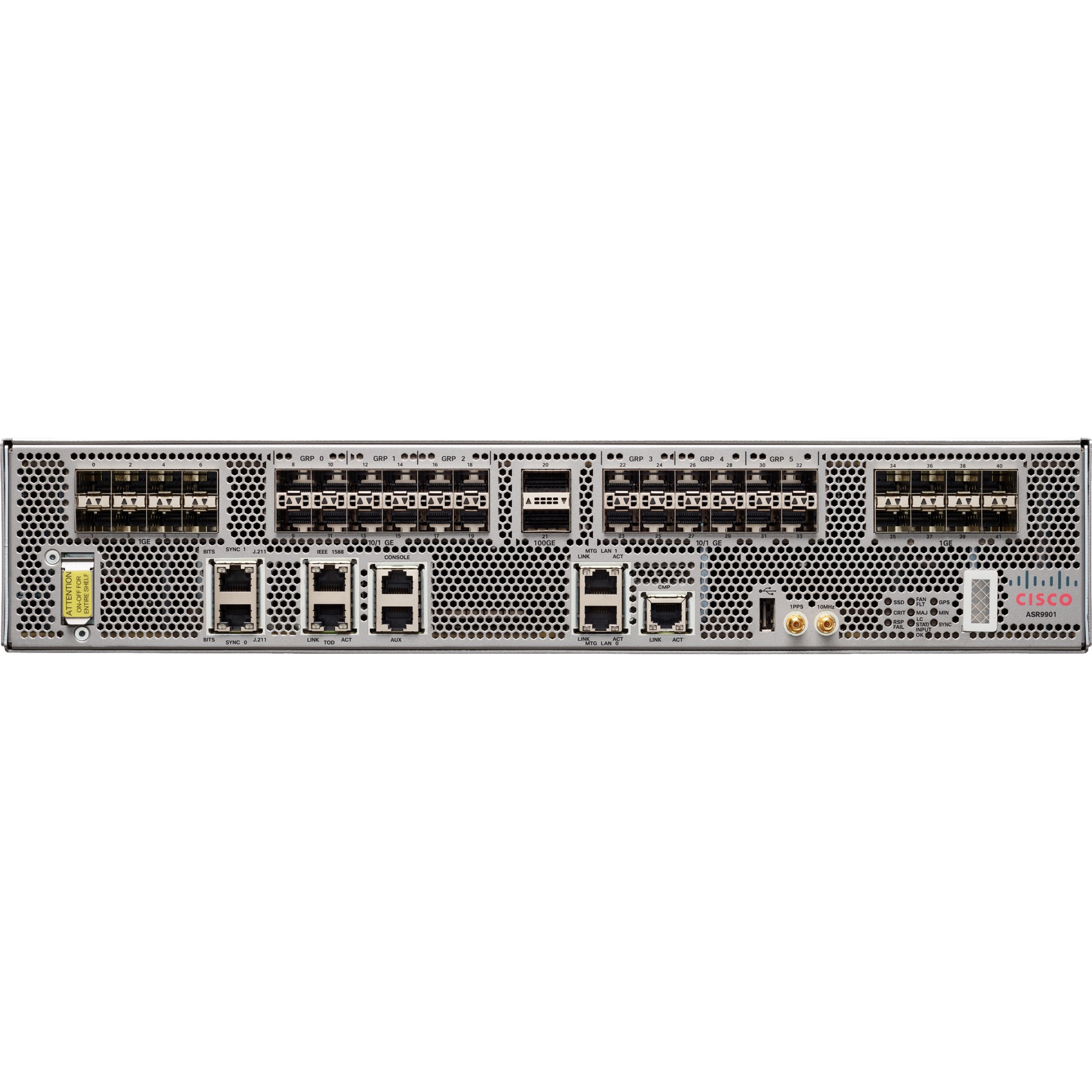 Cisco ASR 9901 120G Router - Refurbished - 42 Ports - Management Port - 42 - 100 Gigabit Ethernet - 2U - Rack-mountable