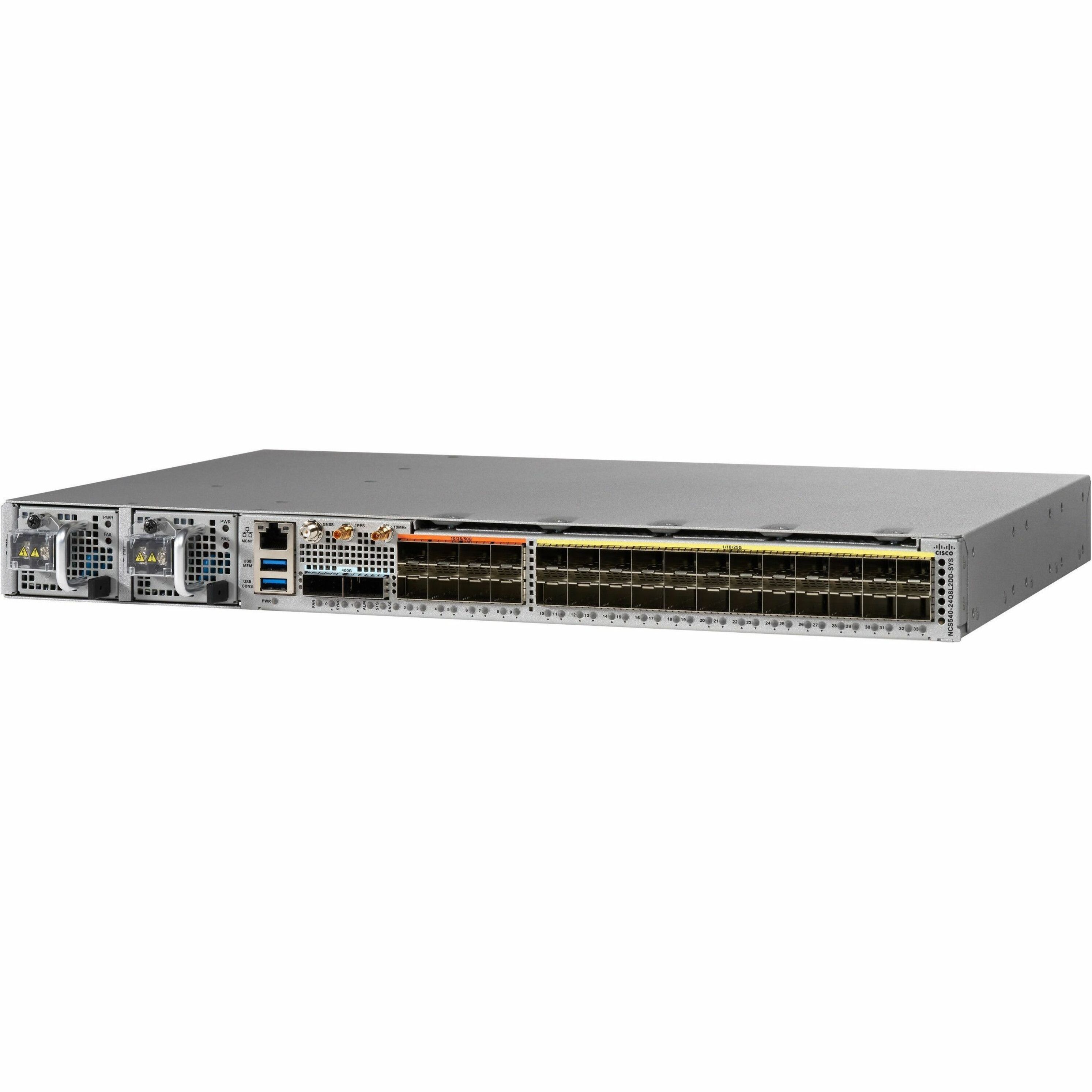 Cisco 540 Router Chassis - Management Port - 34 - 16 GB - 100 Gigabit Ethernet - 1U - Rack-mountable - 1 Year