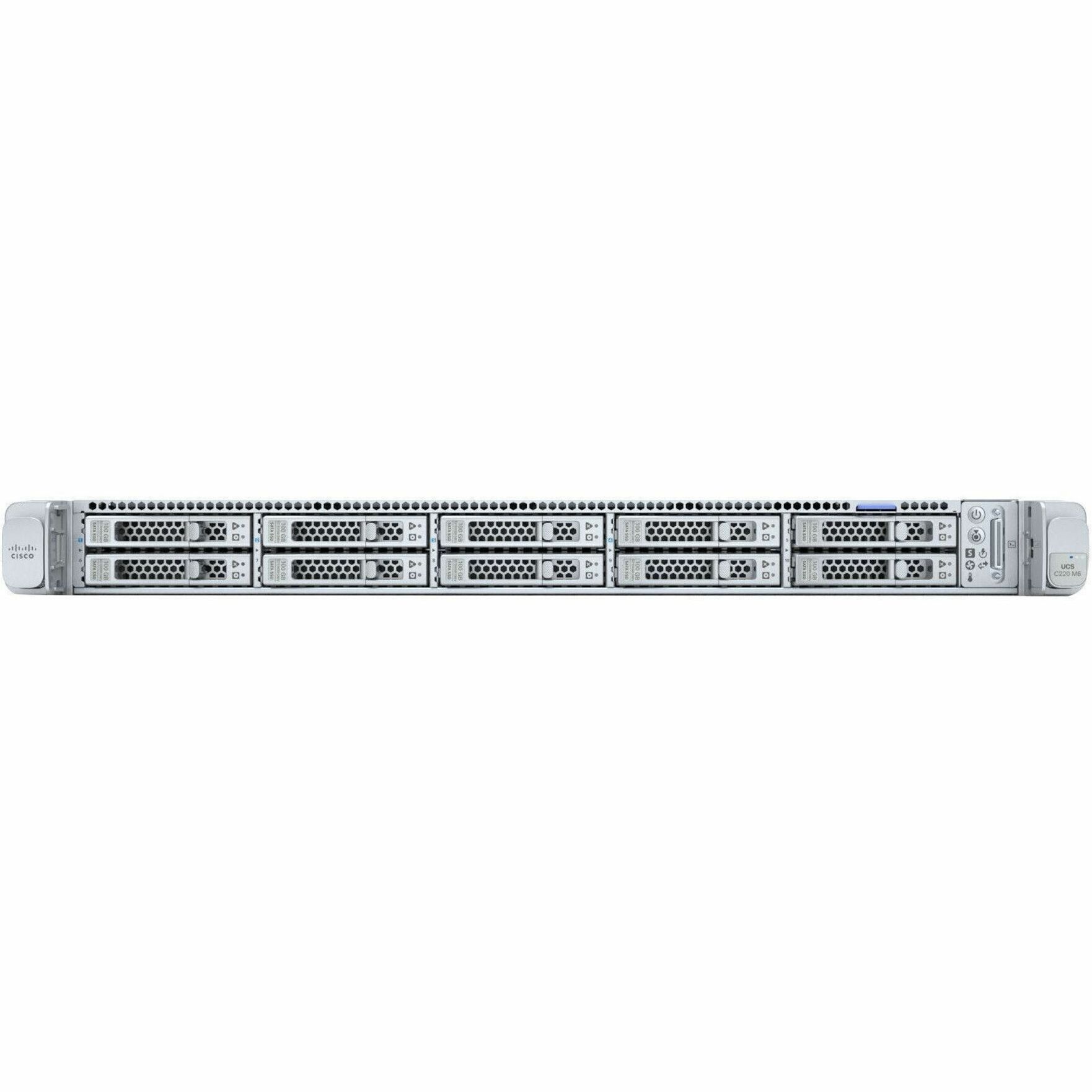 Cisco HyperFlex Server Barebone System - 1U Rack-mountable - 2 x Processor Support - Intel C621A Chip - 2 TB DDR4 SDRAM DDR4-3200/PC4-25600 Maximum RAM Support - 32 Total Memory Slots - Serial Attache