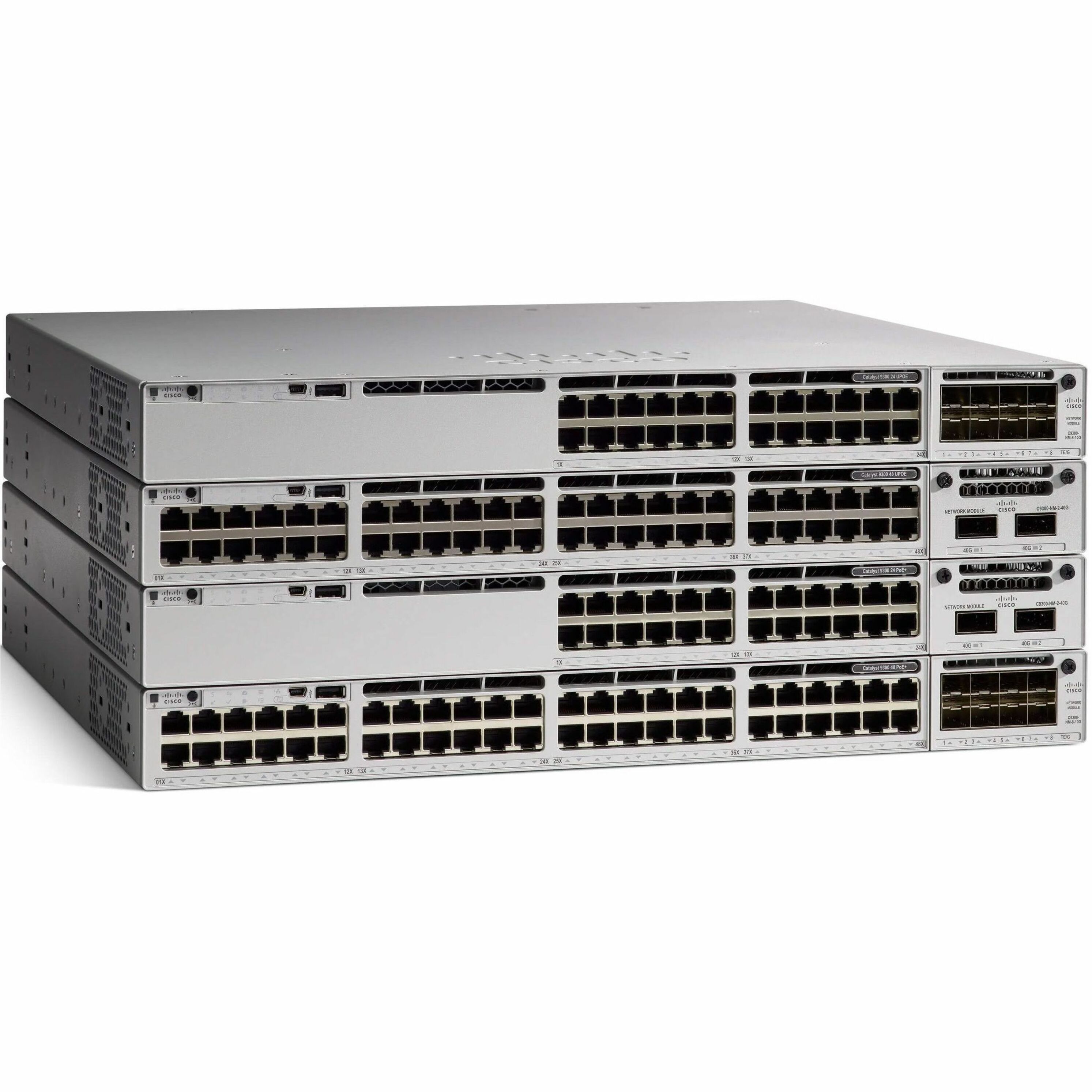 Cisco Catalyst C9300-48U Layer 3 Switch - 48 Ports - Manageable - Gigabit Ethernet - 10/100/1000Base-T - Refurbished - 3 Layer Supported - Modular - 1100 W Power Consumption - Twisted Pair - Gray - Ra