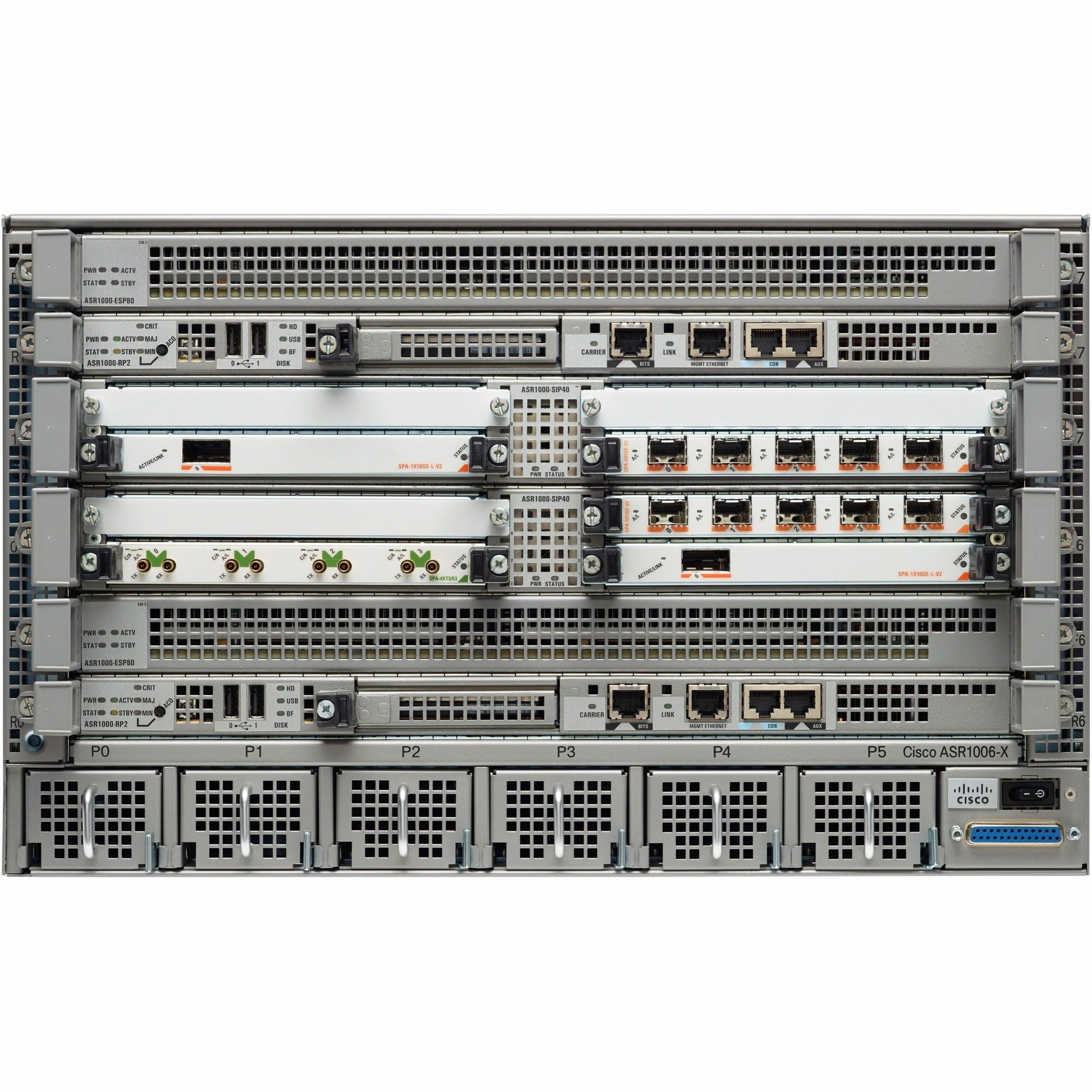 Cisco ASR 1006-X Router Chassis - 2 - 100 Gigabit Ethernet - 6U - Rack-mountable - 90 Day