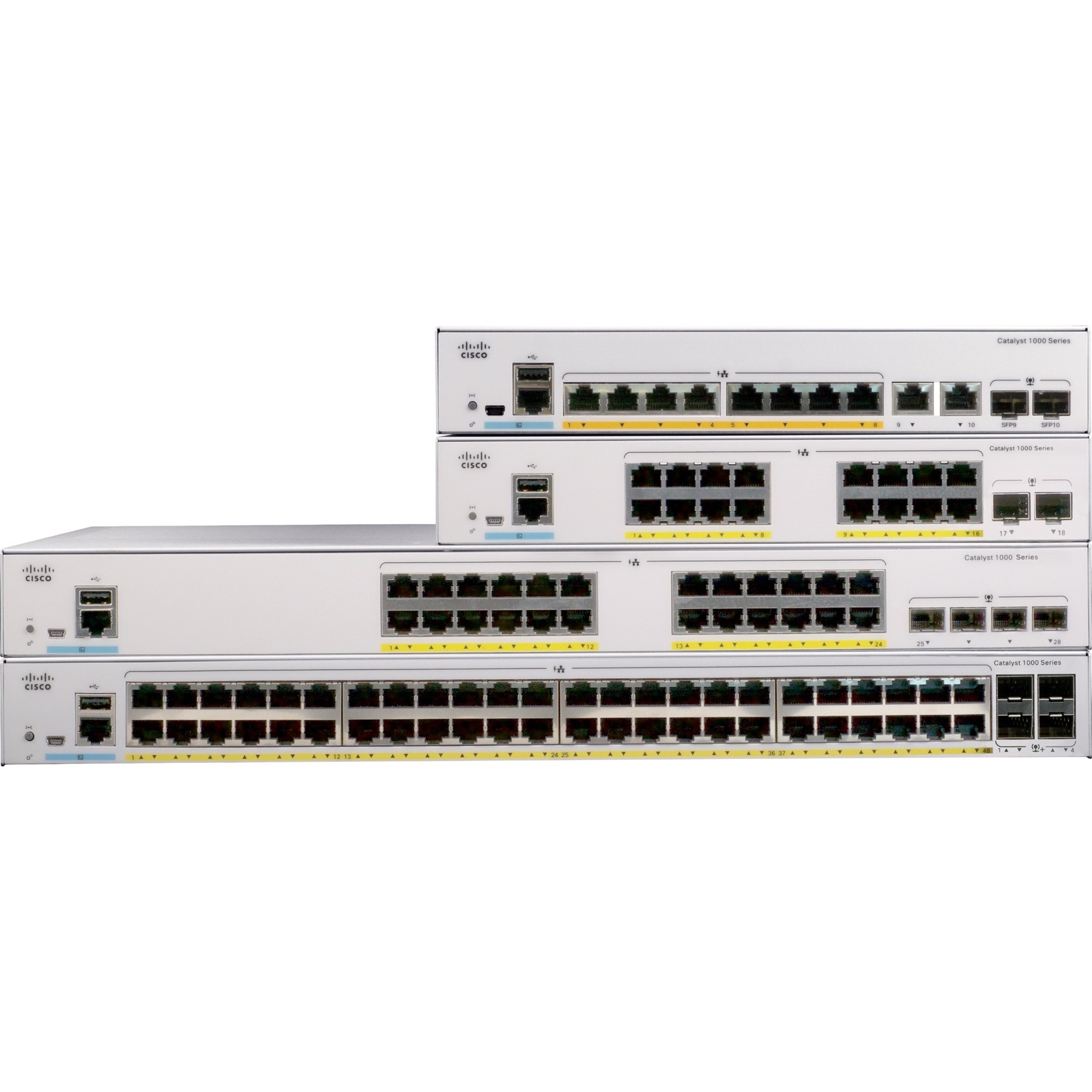 Cisco Catalyst C1000-16FP Ethernet Switch - 16 Ports - Manageable - Gigabit Ethernet - 10/100/1000Base-T, 1000Base-X - Refurbished - 2 Layer Supported - Modular - 2 SFP Slots - Twisted Pair, Optical F