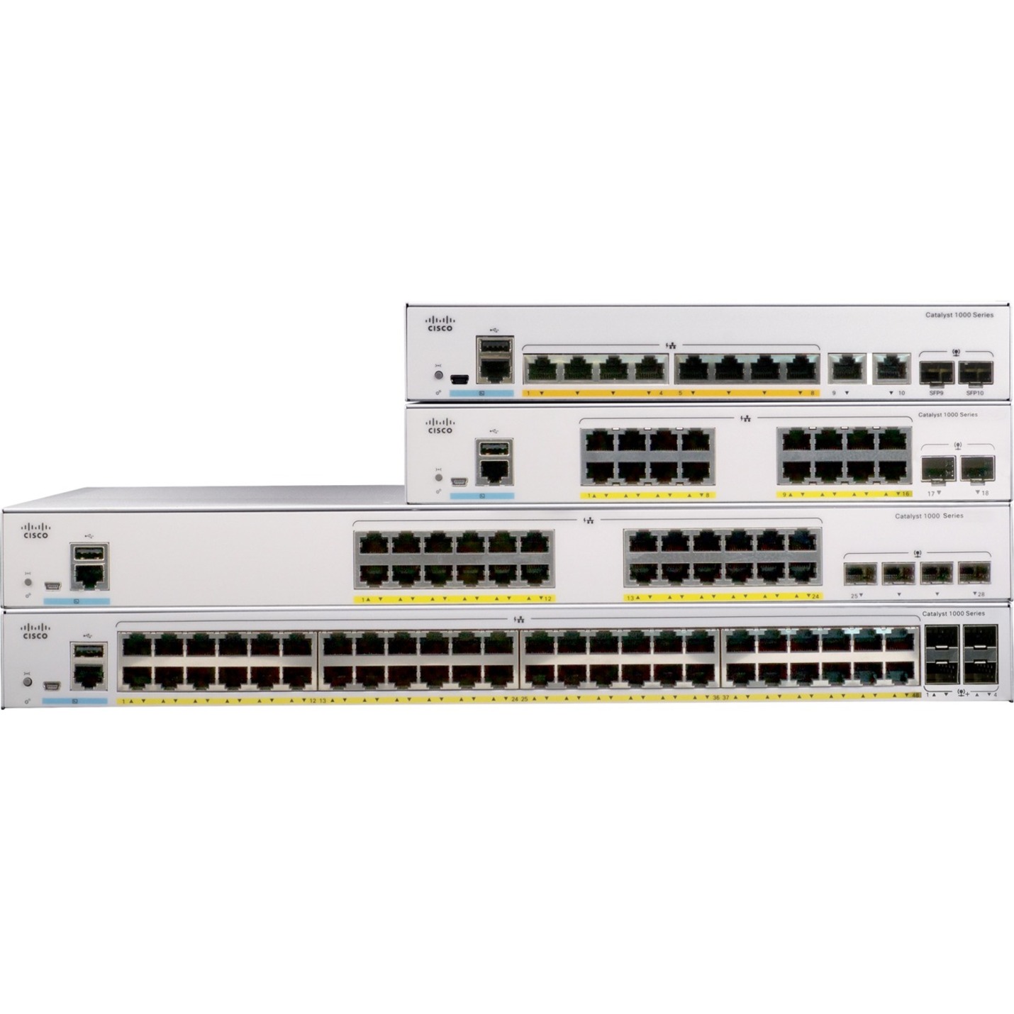 Cisco Catalyst C1000-16P Ethernet Switch - 16 Ports - Manageable - Gigabit Ethernet - 10/100/1000Base-T, 1000Base-X - Refurbished - 2 Layer Supported - Modular - 2 SFP Slots - 136.92 W Power Consumpti