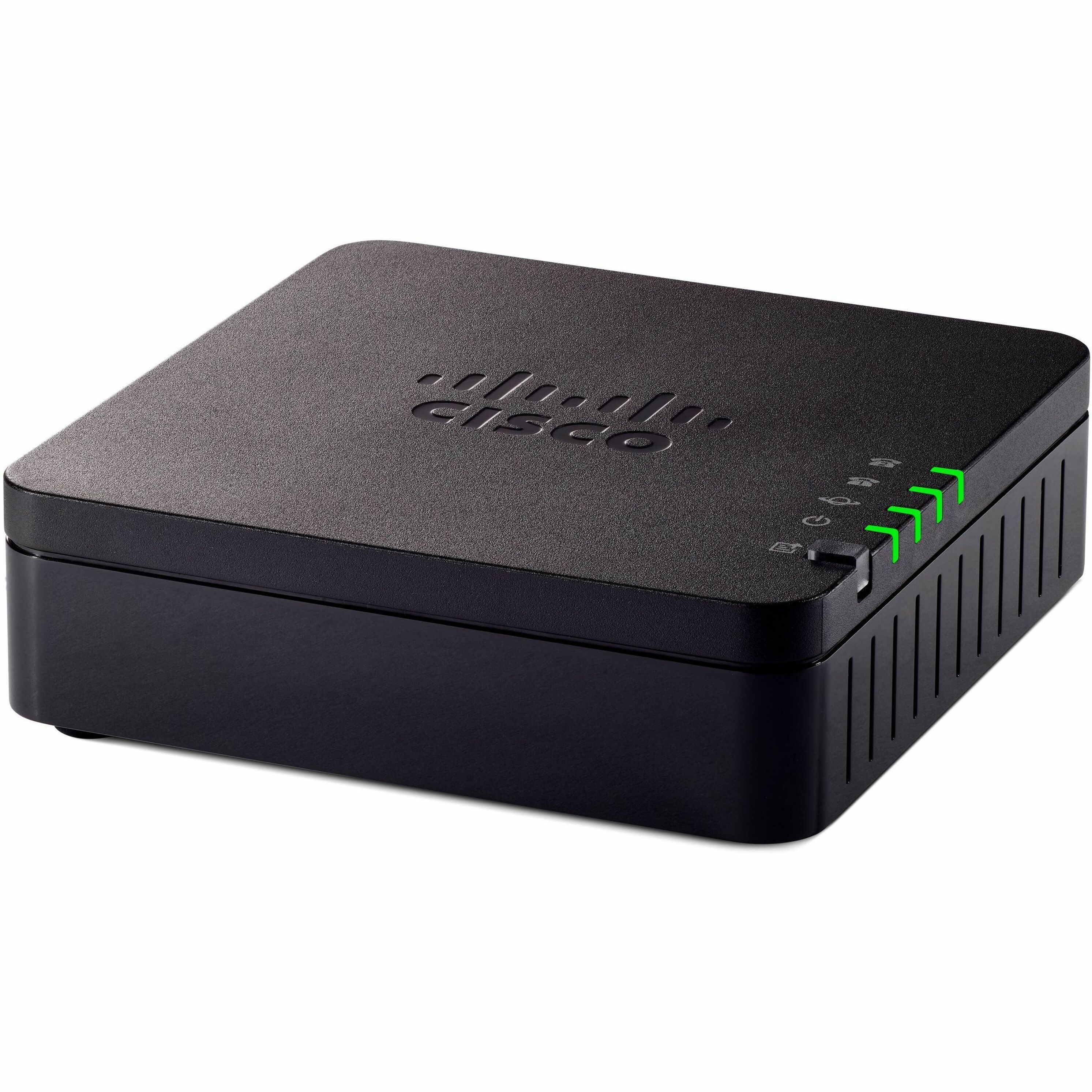 Cisco 2-Port Analog Telephone Adapter with Router For Multiplatform - Refurbished - 2 x RJ-45 - 2 x FXS - Fast Ethernet - Wall Mountable