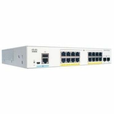Cisco Catalyst C1000-16T-E-2G-L Ethernet Switch - 16 Ports - Manageable - Gigabit Ethernet - 10/100/1000Base-T, 1000Base-X - Refurbished - 2 Layer Supported - Modular - 2 SFP Slots - Twisted Pair, Opt