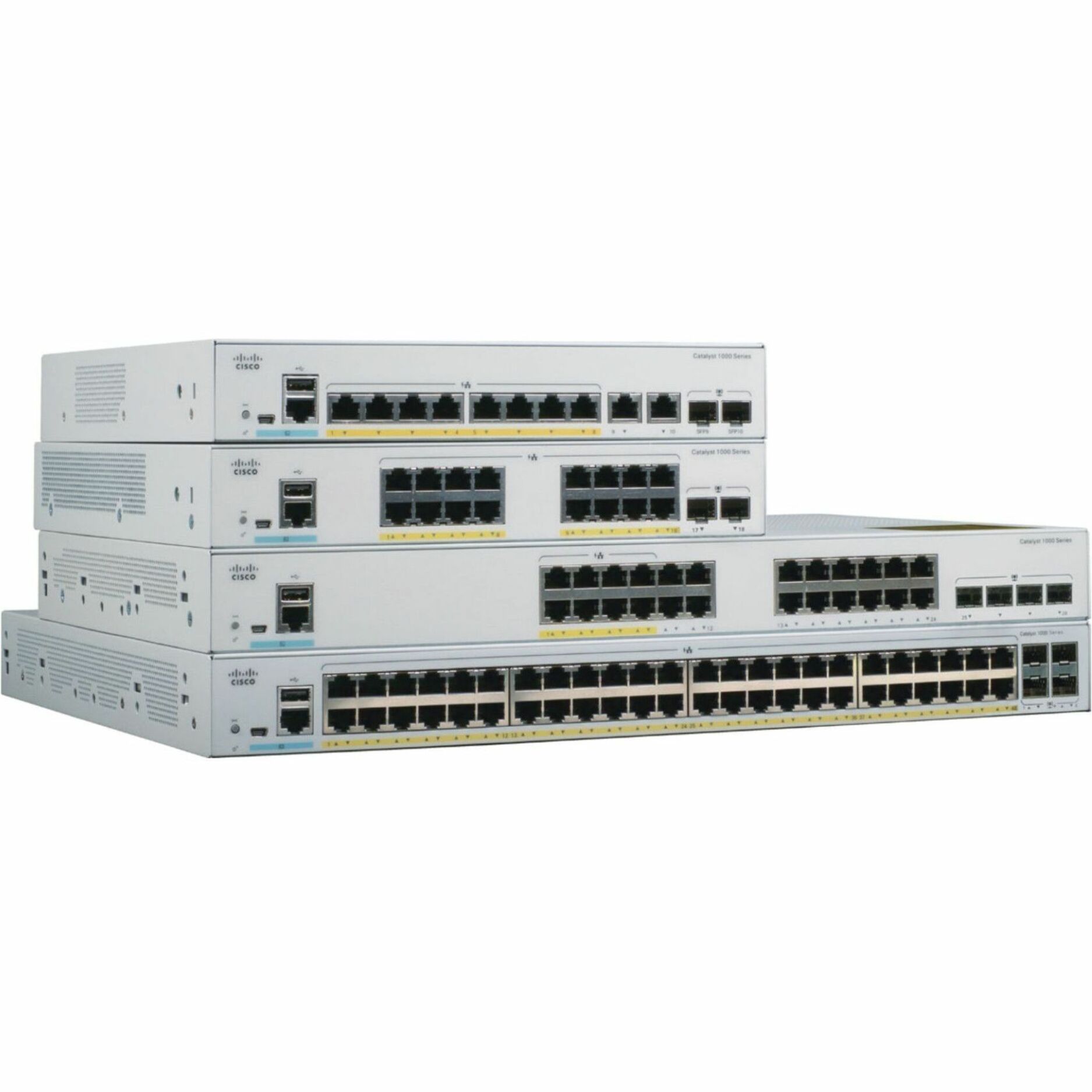 Cisco Catalyst 1000FE-48T-4G-L Ethernet Switch - 48 Ports - Manageable - Fast Ethernet, Gigabit Ethernet - 100Base-TX, 1000Base-T - Refurbished - 2 Layer Supported - Modular - 4 SFP Slots - 35 W Power