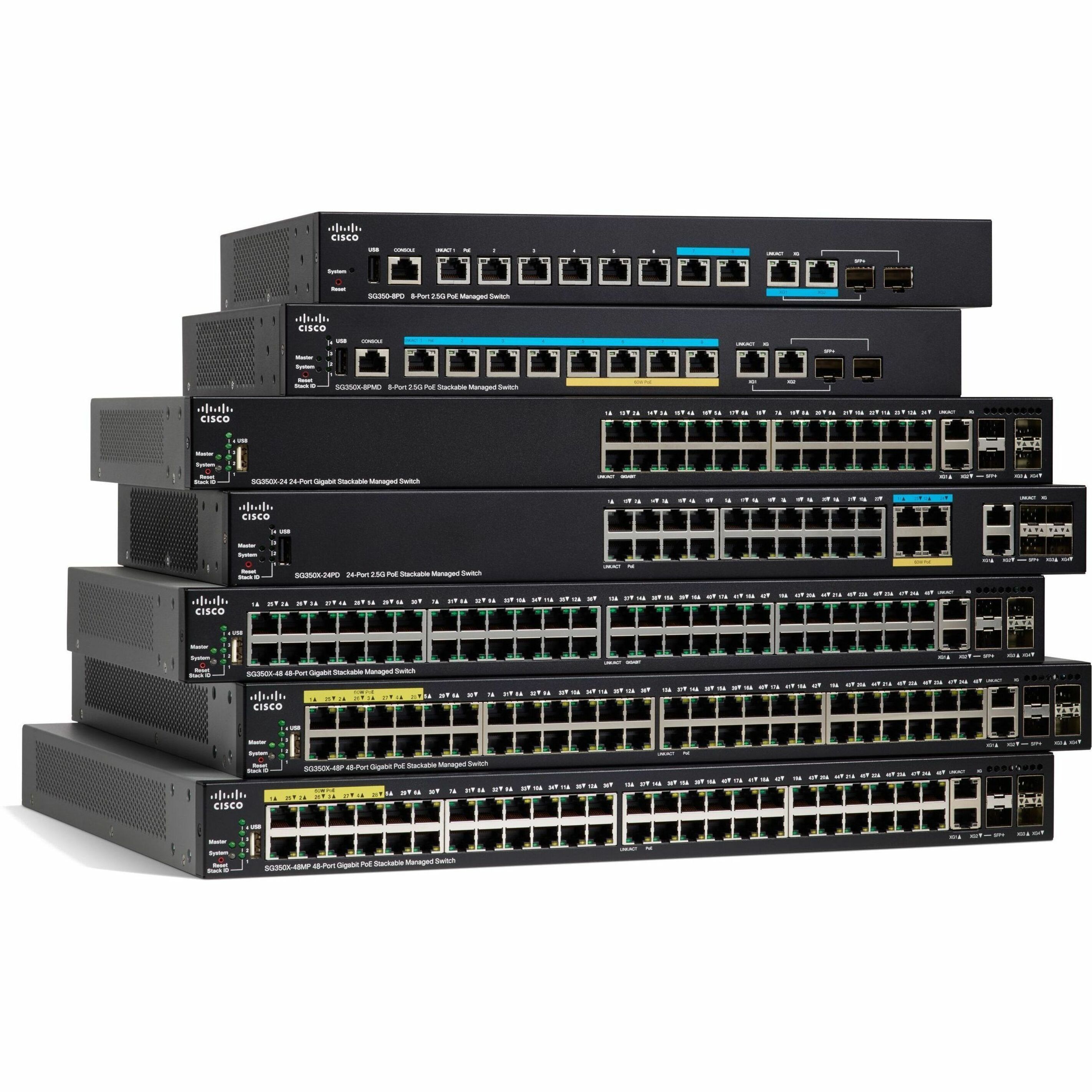 Cisco SG350X-24P Layer 3 Switch - 24 Ports - Manageable - Gigabit Ethernet, 10 Gigabit Ethernet - 10/100/1000Base-T, 10GBase-X, 10GBase-T - Refurbished - 3 Layer Supported - Modular - Twisted Pair, Op