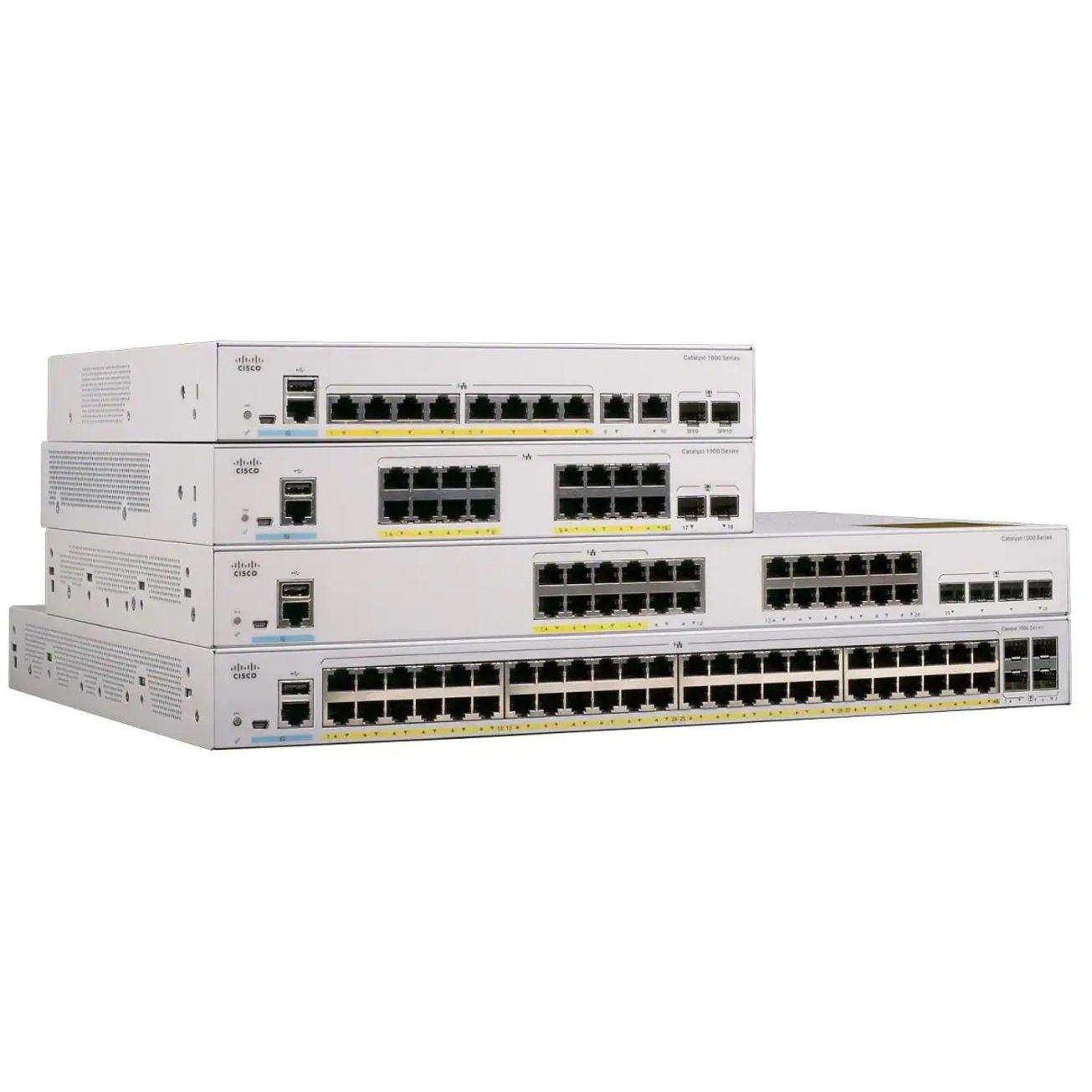 Cisco Catalyst 1000-24T-4X-L Switch - 24 Ports - Manageable - Refurbished - 2 Layer Supported - Modular - 4 SFP Slots - Optical Fiber, Twisted Pair - 1U - Rack-mountable - Lifetime Limited Warranty