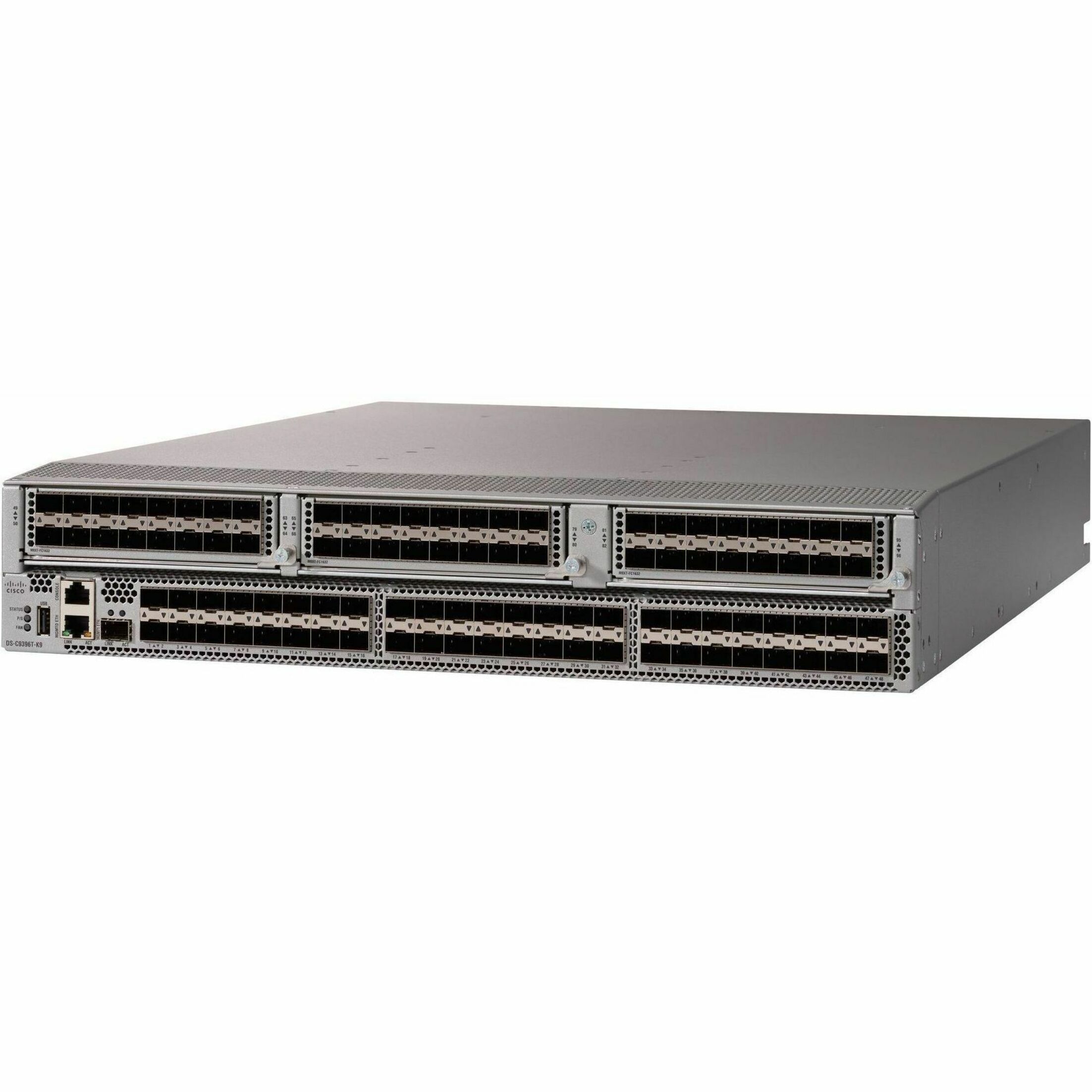 Cisco MDS 9396T 32G 2 RU Fibre Channel Switch - 32 Gbit/s - 48 Fiber Channel Ports - Rack-mountable - 2U - Refurbished - 1 Year