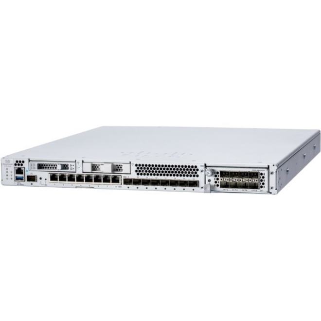 Cisco 3130 Secure Firewall - 16 Port - 1000Base-T, 40GBase-X - 40 Gigabit Ethernet - 38 Gbit/s Firewall Throughput - 15000 VPN - 8 x RJ-45 - 12 Total Expansion Slots - 50 Hz, 60 Hz - 1U - Rack-mountab