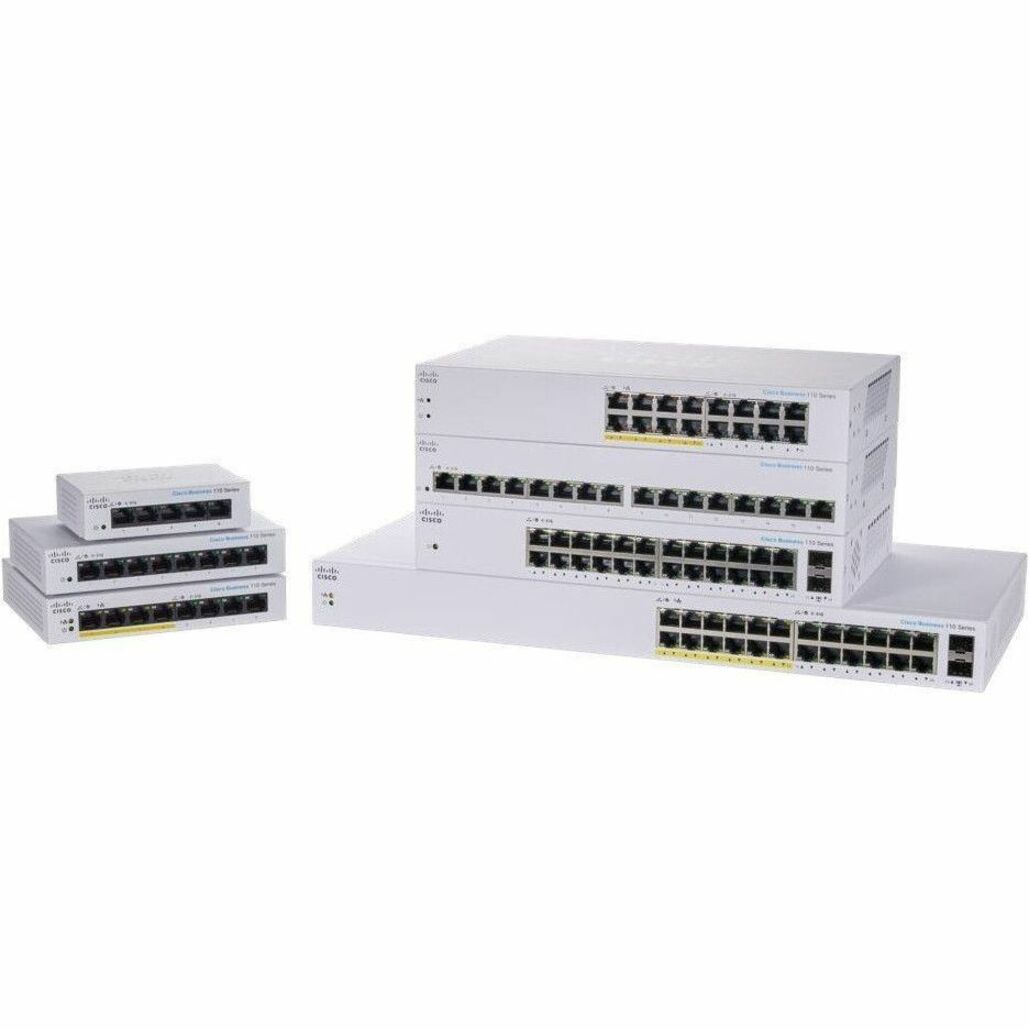 Cisco CBS110 Unmanaged 8-port GE, Desktop, Ext PS - 8 Ports - Gigabit Ethernet - 10/100/1000Base-T - 2 Layer Supported - 4.09 W Power Consumption - Twisted Pair - Desktop, Wall Mountable, Rack-mountab