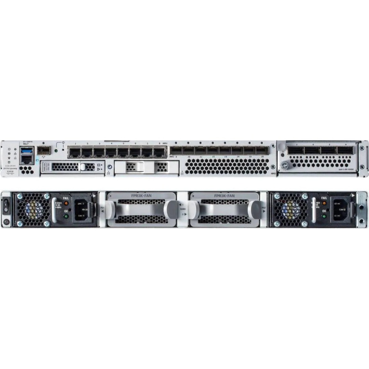 Cisco FPR-3130 Network Security/Firewall Appliance - 8 Port - 1000Base-T, 40GBase-X - 40 Gigabit Ethernet - 42 Gbit/s Firewall Throughput - 15000 VPN - 8 x RJ-45 - 8 Total Expansion Slots - 50 Hz, 60 