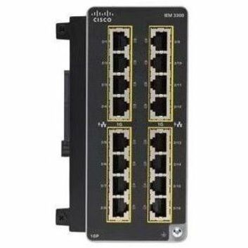 Cisco Catalyst IE3300 Expansion Module - For Data Networking - 16 x RJ-45 1000Base-T Network LAN - Twisted PairGigabit Ethernet - 1000Base-T - DIN Rail