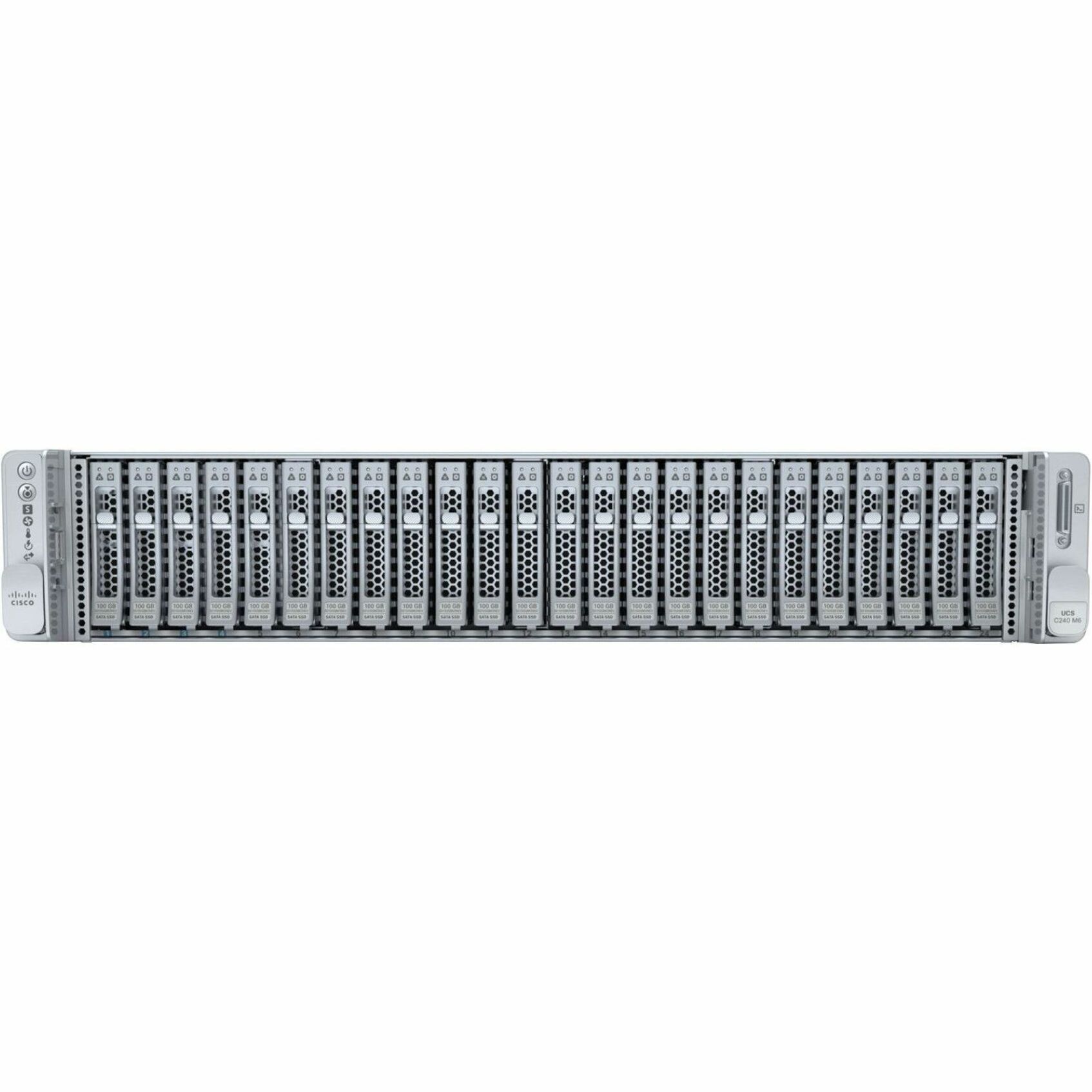 Cisco HyperFlex Server Barebone System - 2U Rack-mountable - 2 x Processor Support - Intel C621A Chip - 3 TB DDR4 SDRAM DDR4-3200/PC4-25600 Maximum RAM Support - Serial Attached SCSI (SAS), Serial ATA