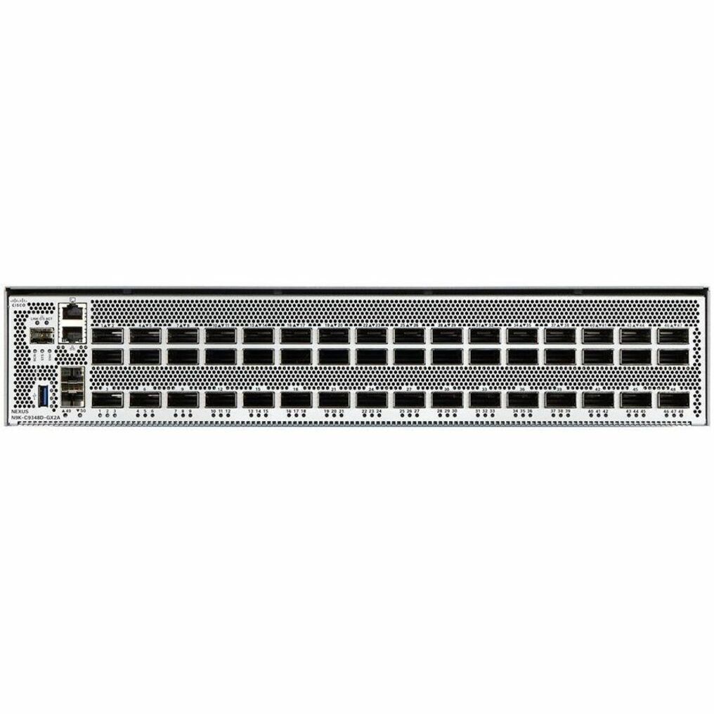 Cisco Nexus 9348D-GX2A Ethernet Switch - 48 Ports - Manageable - 10 Gigabit Ethernet, 400 Gigabit Ethernet - 10GBase-X - 3 Layer Supported - Modular - Optical Fiber - 1U - Rack-mountable - 1 Year Limi