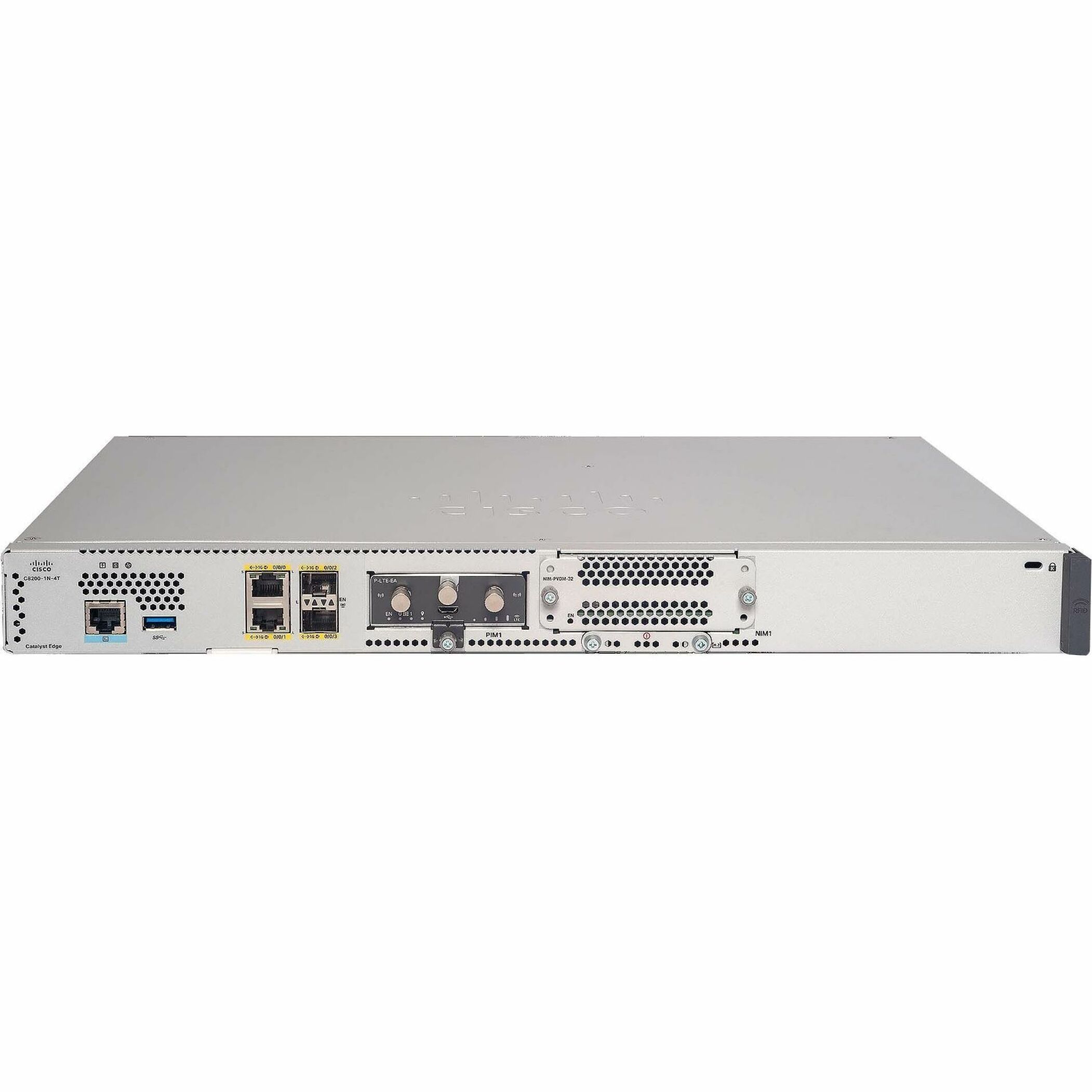 Cisco C8200-1N-4T Router - Refurbished - 4 Ports - 2 - Gigabit Ethernet - 1U - Rack-mountable - 1 Year