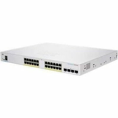 Cisco 350 CBS350-24FP-4G Ethernet Switch - 28 Ports - Manageable - Gigabit Ethernet - 1000Base-T, 1000Base-X - Refurbished - 2 Layer Supported - Modular - 4 SFP Slots - 46.35 W Power Consumption - 370