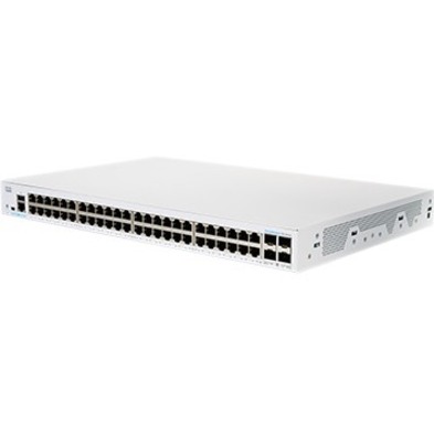 Cisco 350 CBS350-48T-4G Ethernet Switch - 52 Ports - Manageable - Gigabit Ethernet - 1000Base-T, 1000Base-X - Refurbished - 2 Layer Supported - Modular - 4 SFP Slots - 48.64 W Power Consumption - Opti