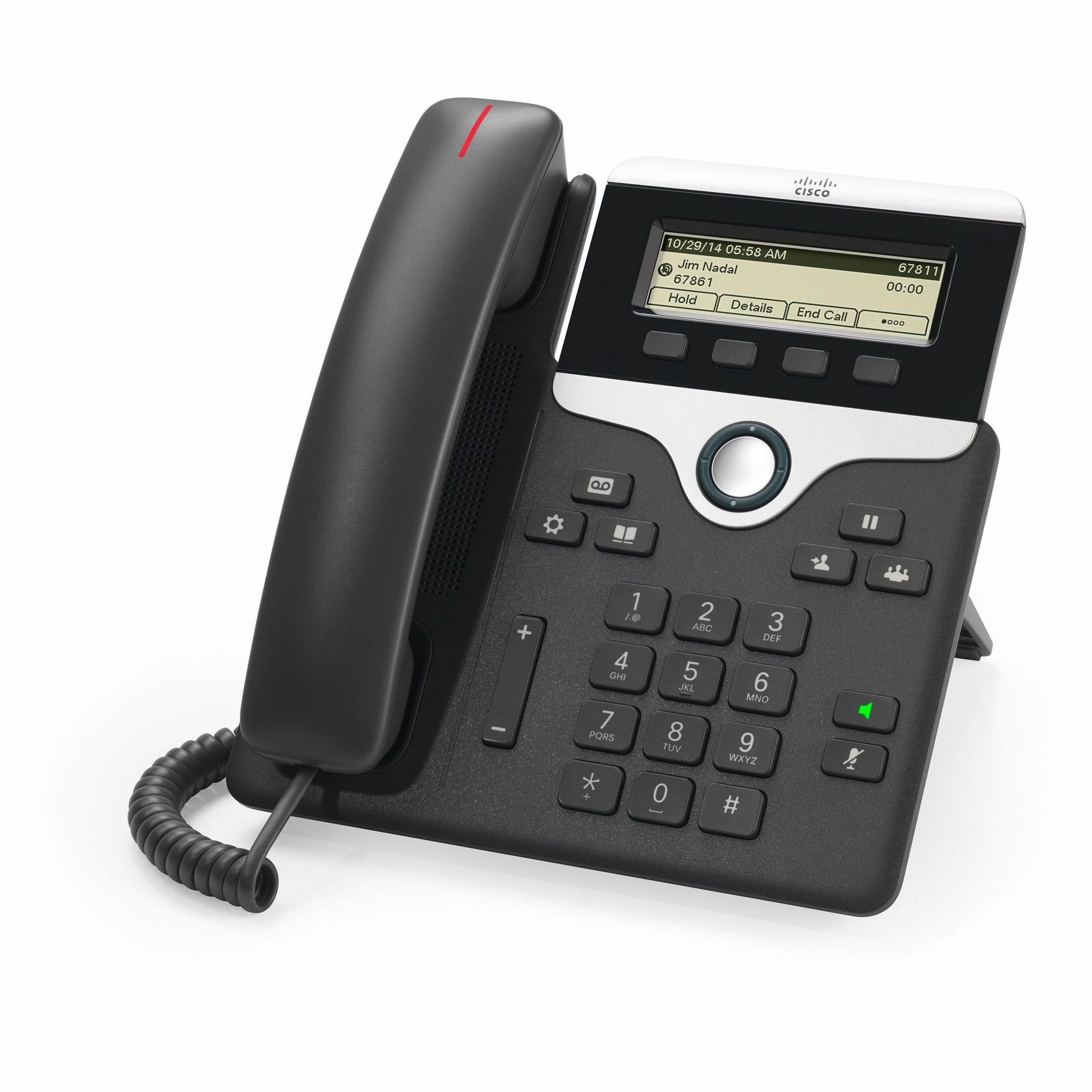 Cisco 7811 IP Phone - Refurbished - Corded - Corded - Wall Mountable - Charcoal - 1 x Total Line - VoIP - 2 x Network (RJ-45) - PoE Ports