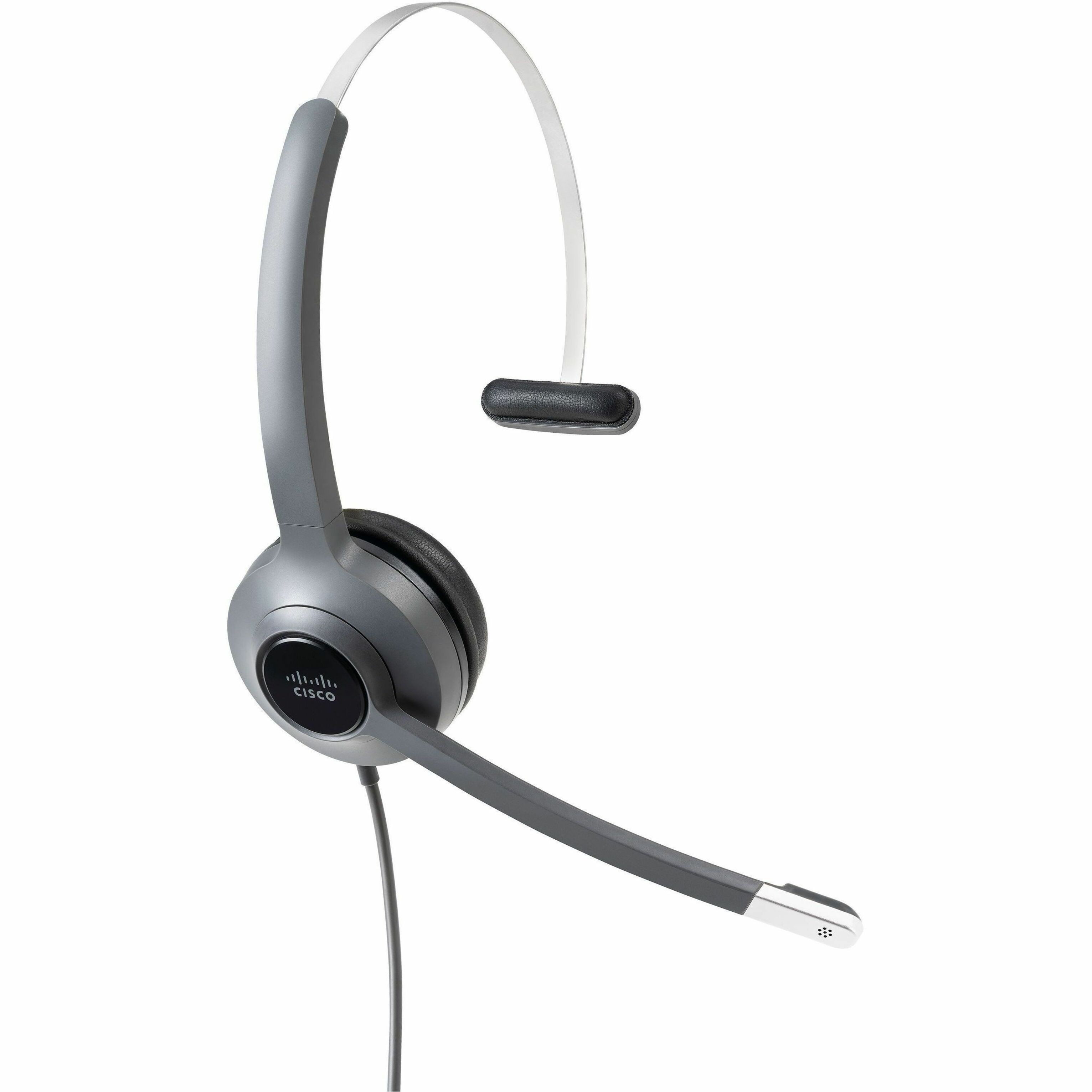 Cisco 521 Headset - Mono - Mini-phone (3.5mm) - Wired - 90 Ohm - 50 Hz to 18 kHz - Over-the-head - Monaural - Supra-aural - Uni-directional, Electret, Condenser Microphone