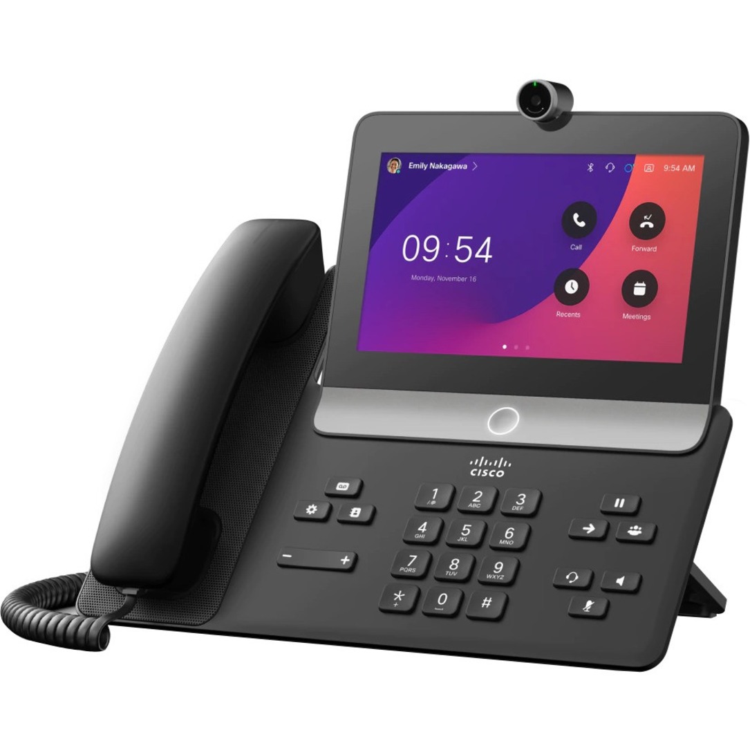 Webex 8875 IP Phone - Corded - Corded - Wi-Fi, Bluetooth - Desktop - Carbon Black - VoIP - IEEE 802.11a/b/g/n/ac - 2 x Network (RJ-45) - PoE Ports