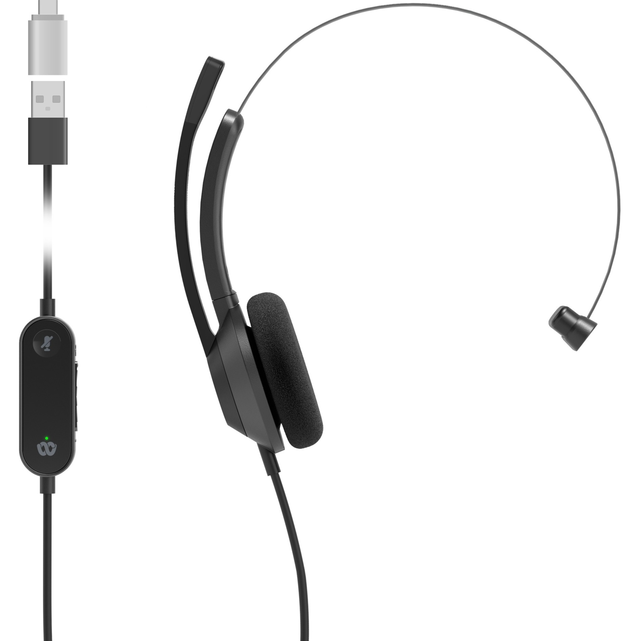 Cisco Headset 321 Wired Single On-Ear Carbon Black USB-A - Stereo - USB Type A - Wired - 32 Ohm - 50 Hz to 18 kHz - On-ear - Binaural - Supra-aural - 7.55 ft Cable - Uni-directional, Noise Cancelling