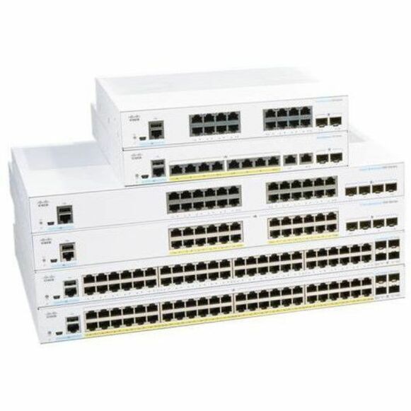 Cisco 350 CBS350-8T-E-2G Ethernet Switch - 10 Ports - Manageable - Gigabit Ethernet - 1000Base-T, 1000Base-X - Refurbished - 2 Layer Supported - Modular - 2 SFP Slots - 12.55 W Power Consumption - Opt