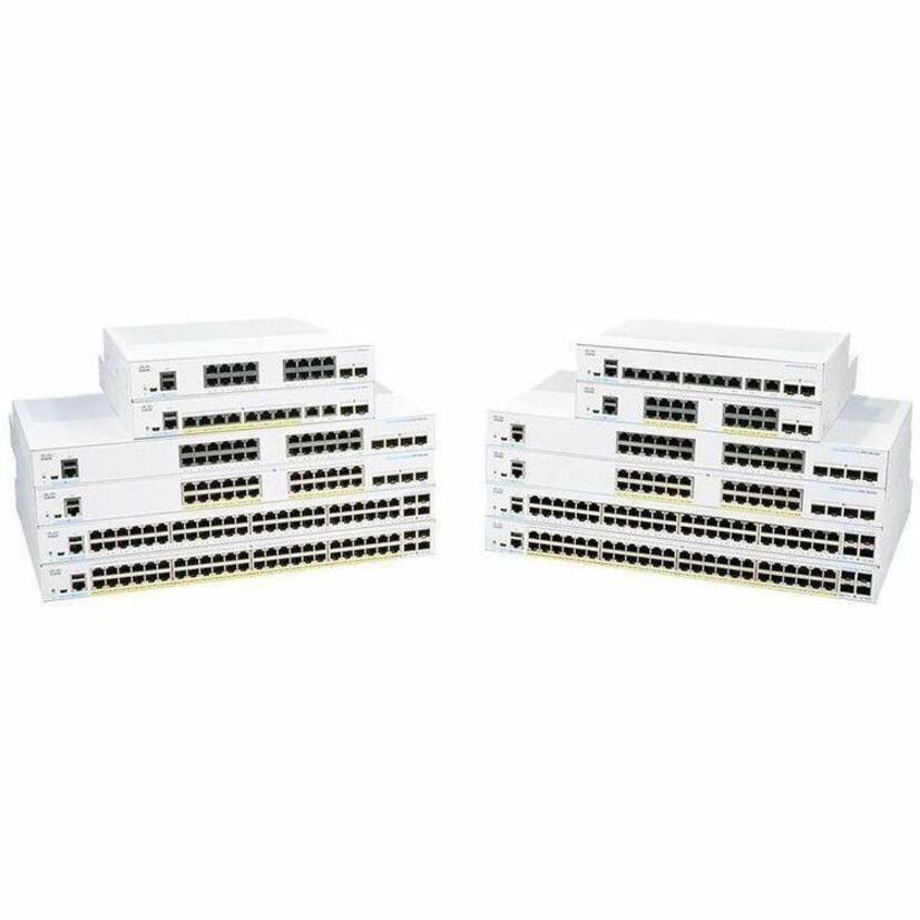 Cisco 350 CBS350-24FP-4X Ethernet Switch - 24 Ports - Manageable - Gigabit Ethernet, 10 Gigabit Ethernet - 1000Base-T, 10GBase-X - Refurbished - 3 Layer Supported - Modular - 47.01 W Power Consumption