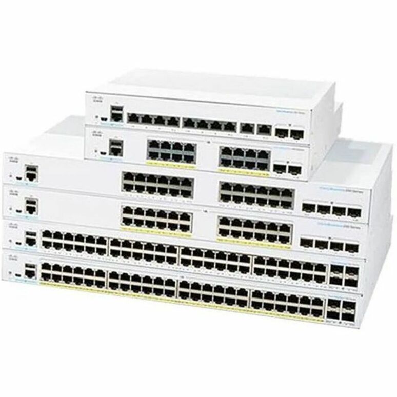 Cisco 350 CBS350-16P-2G Ethernet Switch - 18 Ports - Manageable - Gigabit Ethernet - 1000Base-T, 1000Base-X - Remanufactured - 2 Layer Supported - Modular - 2 SFP Slots - 25.01 W Power Consumption - 1