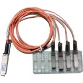 Cisco 0G QSFP direct-attach Active Optical cable, 5 meter - 16.40 ft Fiber Optic Network Cable for Network Device - First End: 1 x QSFP+ Network - Second End: 4 x SFF-8431 SFP+ Network