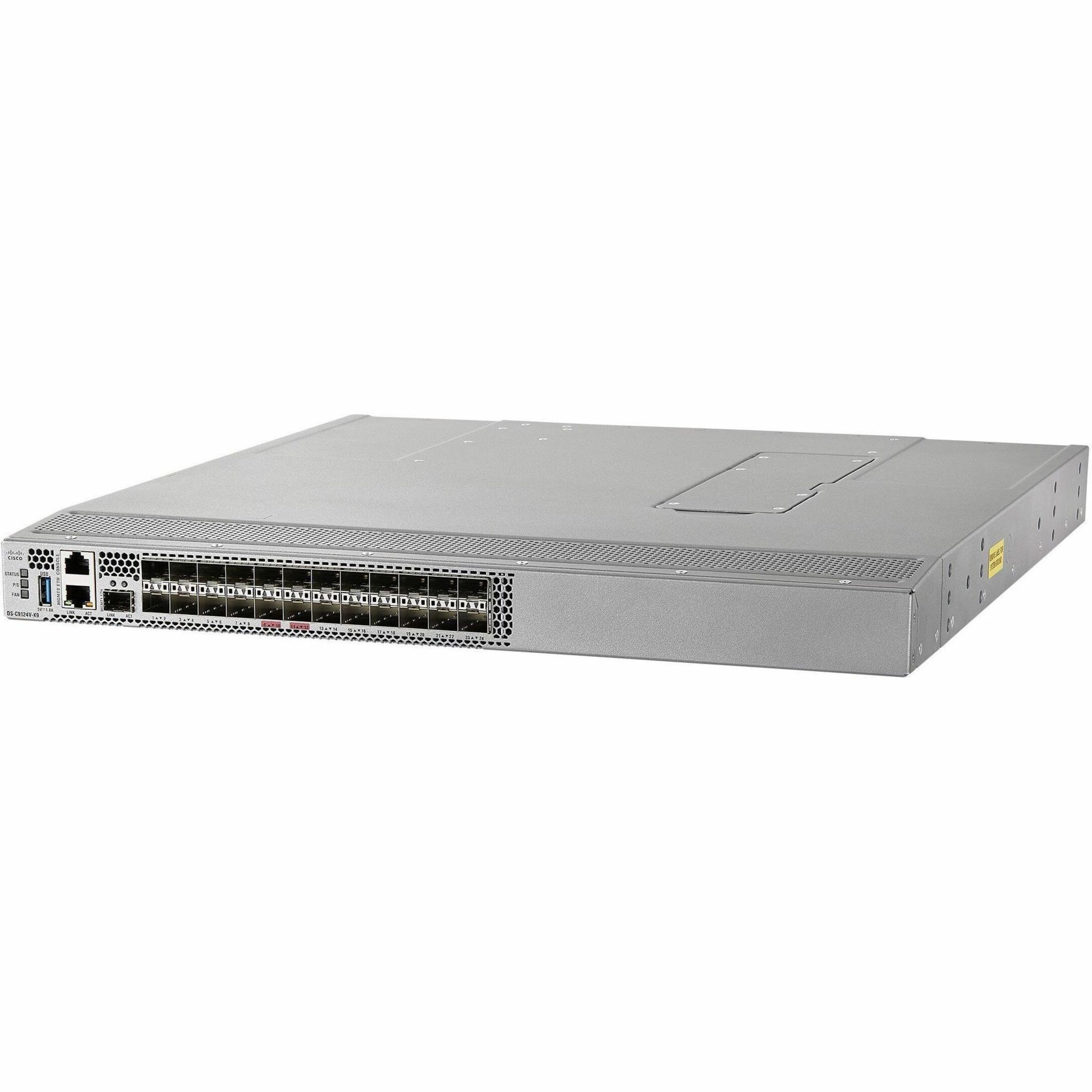 Cisco MDS 9124V Fibre Channel Switch - 24 Ports - 64 Gbit/s - 24 Fiber Channel Ports - 64 Gigabit Ethernet, 32 Gigabit Ethernet - 24 x Total Expansion Slots - SFP+ - 24 x SFP+ Slots - Manageable - Rac
