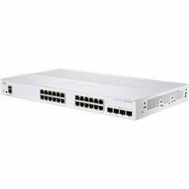 Cisco 350 CBS350-24T-4G Ethernet Switch - 28 Ports - Manageable - Gigabit Ethernet - 1000Base-T, 1000Base-X - Refurbished - 2 Layer Supported - Modular - 4 SFP Slots - 25.63 W Power Consumption - Opti