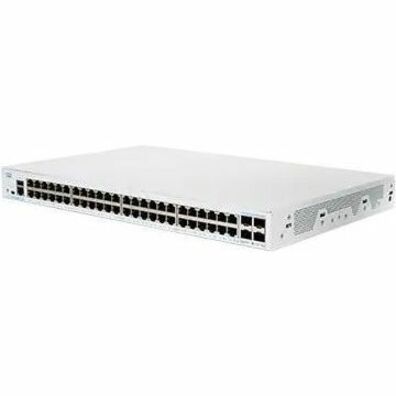 Cisco 350 CBS350-48T-4X Ethernet Switch - 48 Ports - Manageable - Gigabit Ethernet, 10 Gigabit Ethernet - 1000Base-T, 10GBase-X - Refurbished - 2 Layer Supported - Modular - 51.01 W Power Consumption 