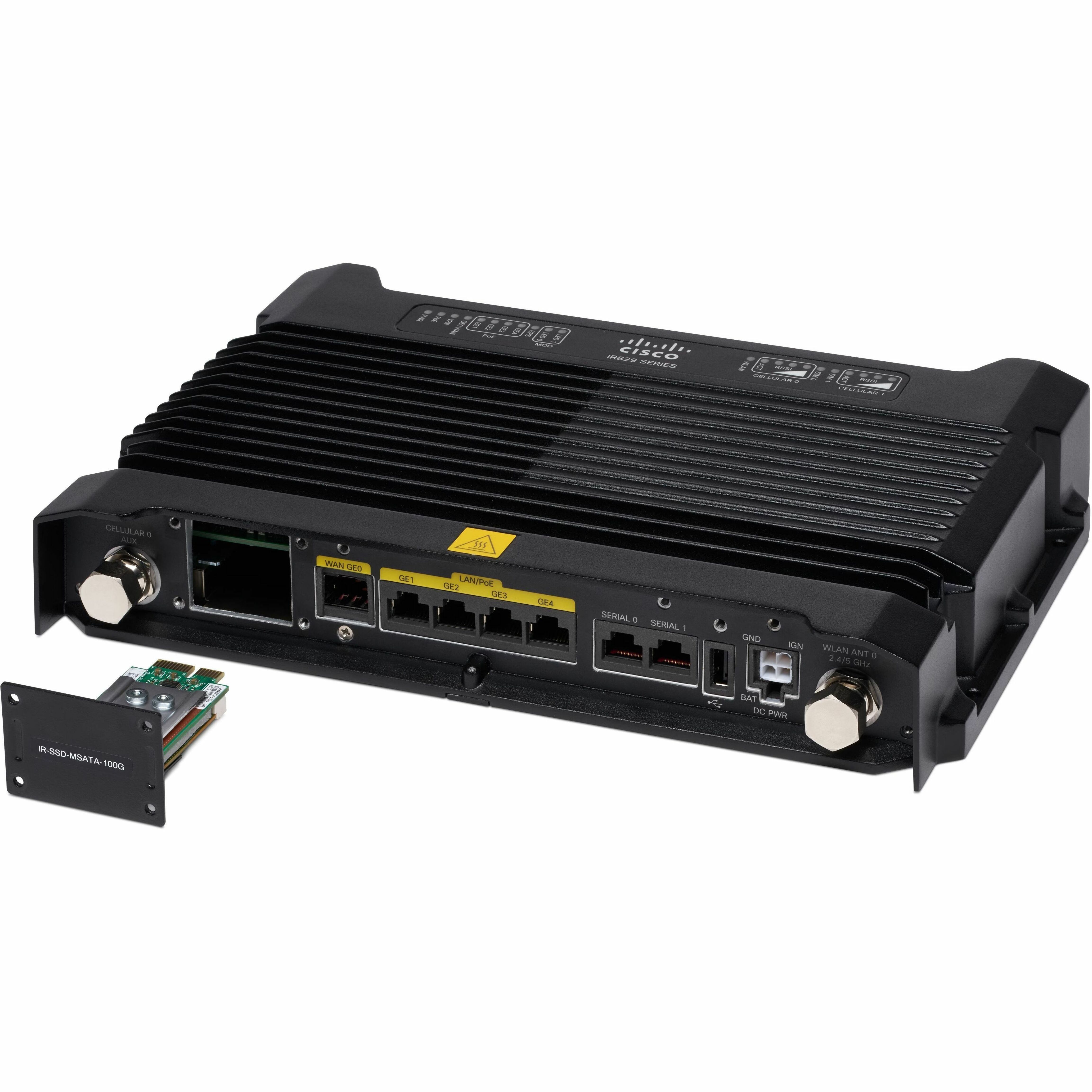 Cisco IR829 Wi-Fi 4 IEEE 802.11n 2 SIM Cellular Wireless Integrated Services Router - Refurbished - 4G - WCDMA 850, WCDMA 900, WCDMA 1700, WCDMA 1800, WCDMA 1900, WCDMA 2100, LTE 700, LTE 800, LTE 850