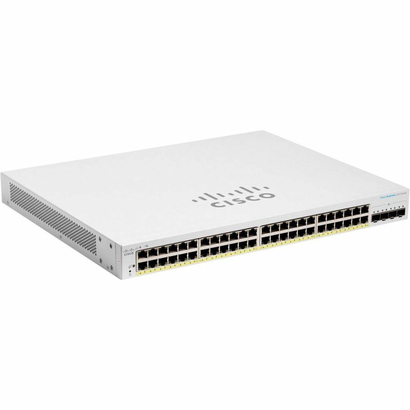 Cisco Business CBS220-48P-4G Ethernet Switch - 48 Ports - Manageable - Gigabit Ethernet - 10/100/1000Base-T, 1000Base-X - Refurbished - 2 Layer Supported - Modular - 4 SFP Slots - 53 W Power Consumpti