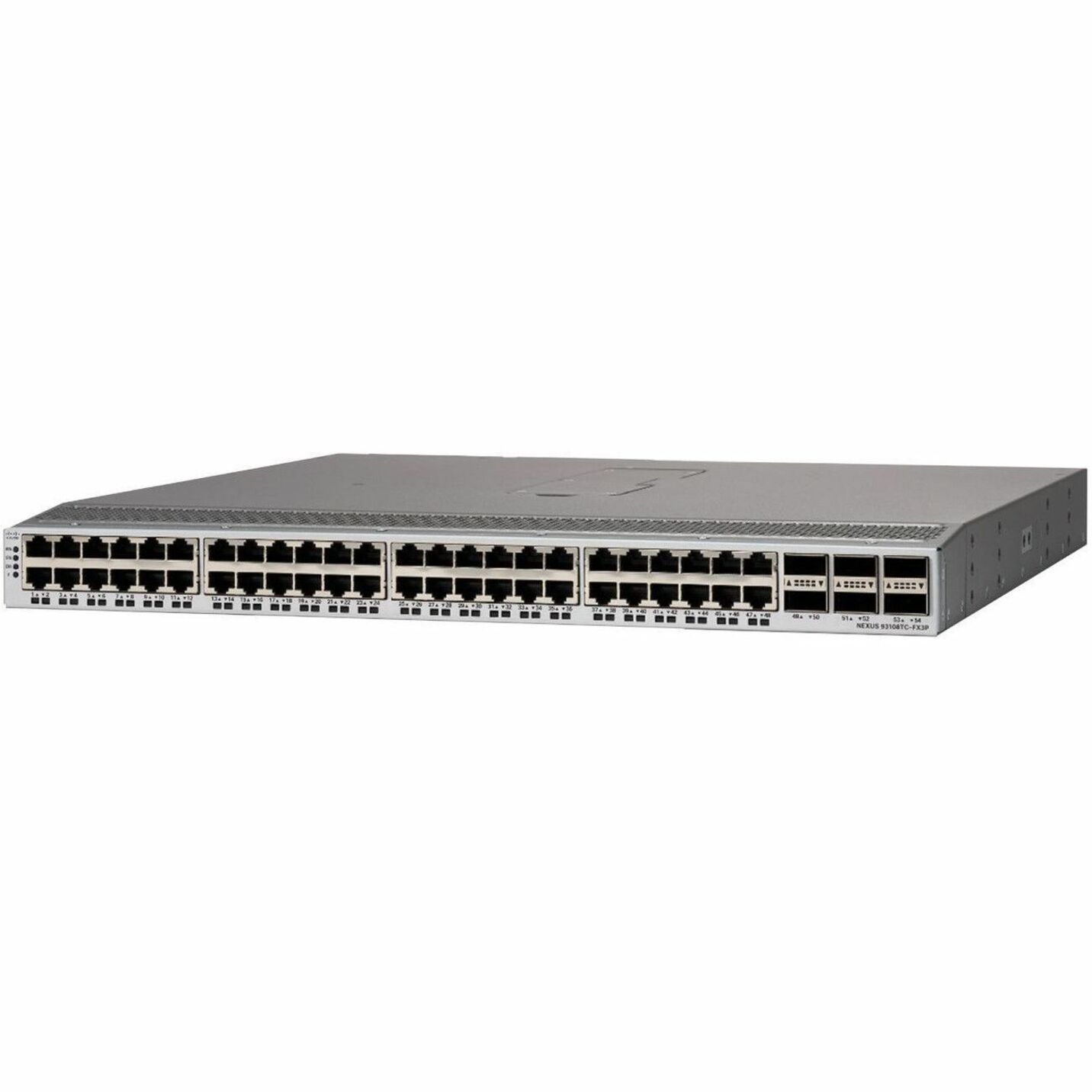 Cisco Nexus 93108TC-FX3P Ethernet Switch - 48 Ports - Manageable - 10 Gigabit Ethernet, 100 Gigabit Ethernet - 10GBase-T, 100GBase-X - Refurbished - 3 Layer Supported - Modular - Optical Fiber, Twiste