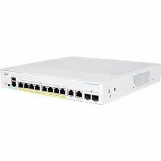 Cisco 350 CBS350-8P-2G Ethernet Switch - 10 Ports - Manageable - Gigabit Ethernet - 1000Base-T, 1000Base-X - Refurbished - 2 Layer Supported - Modular - 2 SFP Slots - 17.95 W Power Consumption - 67 W 