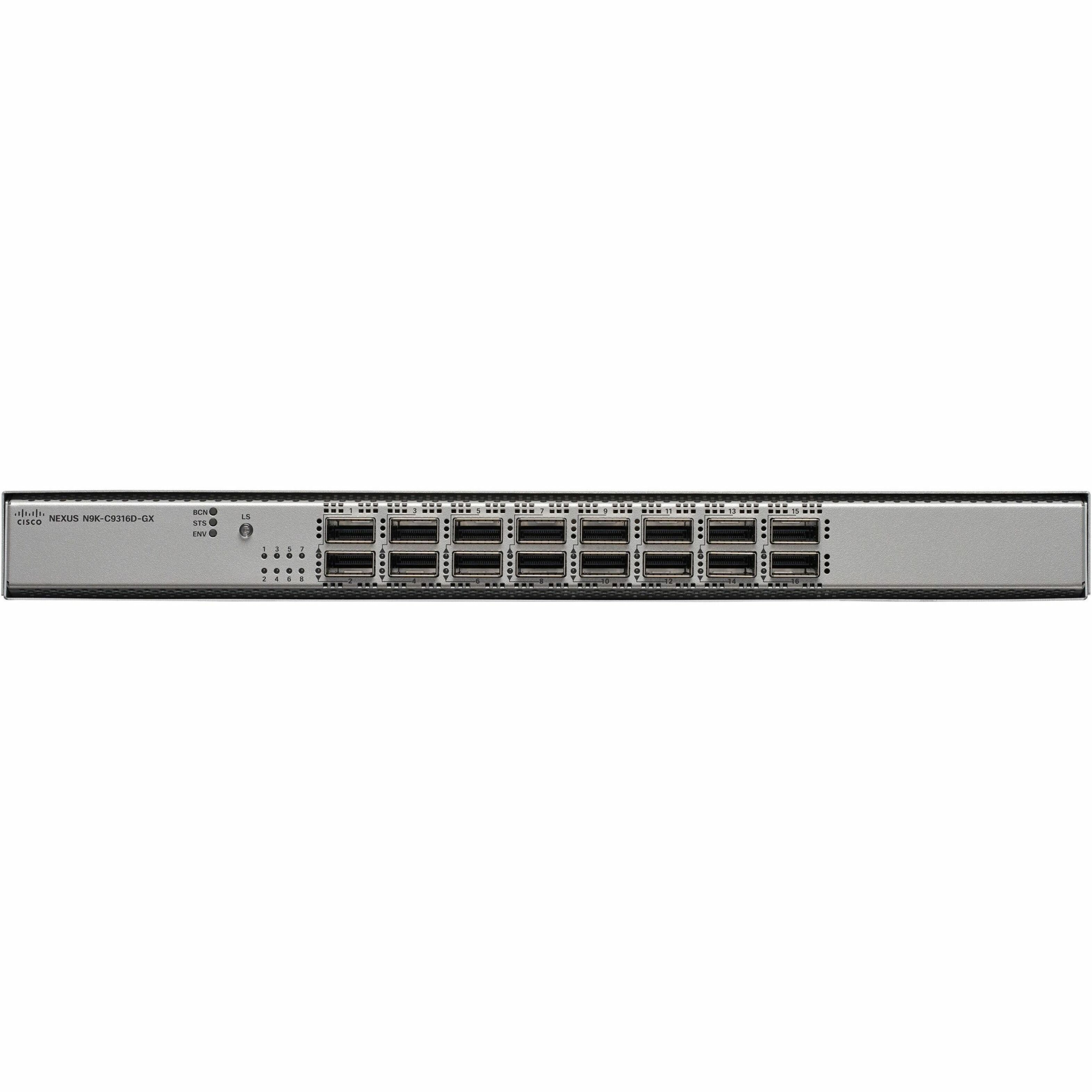 Cisco Nexus 9300-GX 9316D Ethernet Switch - Manageable - 40 Gigabit Ethernet, 100 Gigabit Ethernet, 400 Gigabit Ethernet - 40GBase-X, 100GBase-X - Refurbished - 3 Layer Supported - Modular - 1010 W Po
