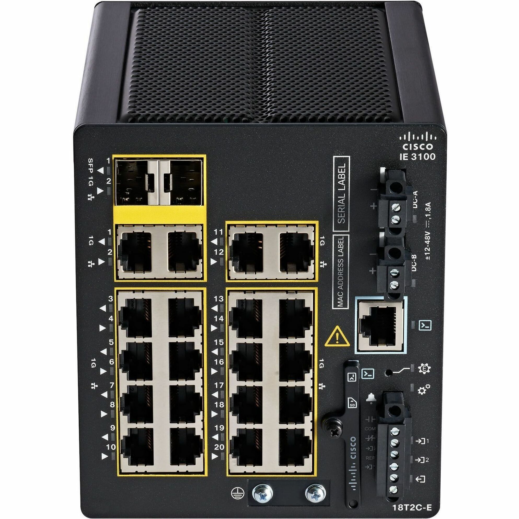 Cisco Catalyst IE3100 Rugged Layer 3 Switch - 20 Ports - Manageable - Gigabit Ethernet - 1000Base-T - 3 Layer Supported - 36.70 W Power Consumption - 240 W PoE Budget - Twisted Pair - PoE Ports - Blac